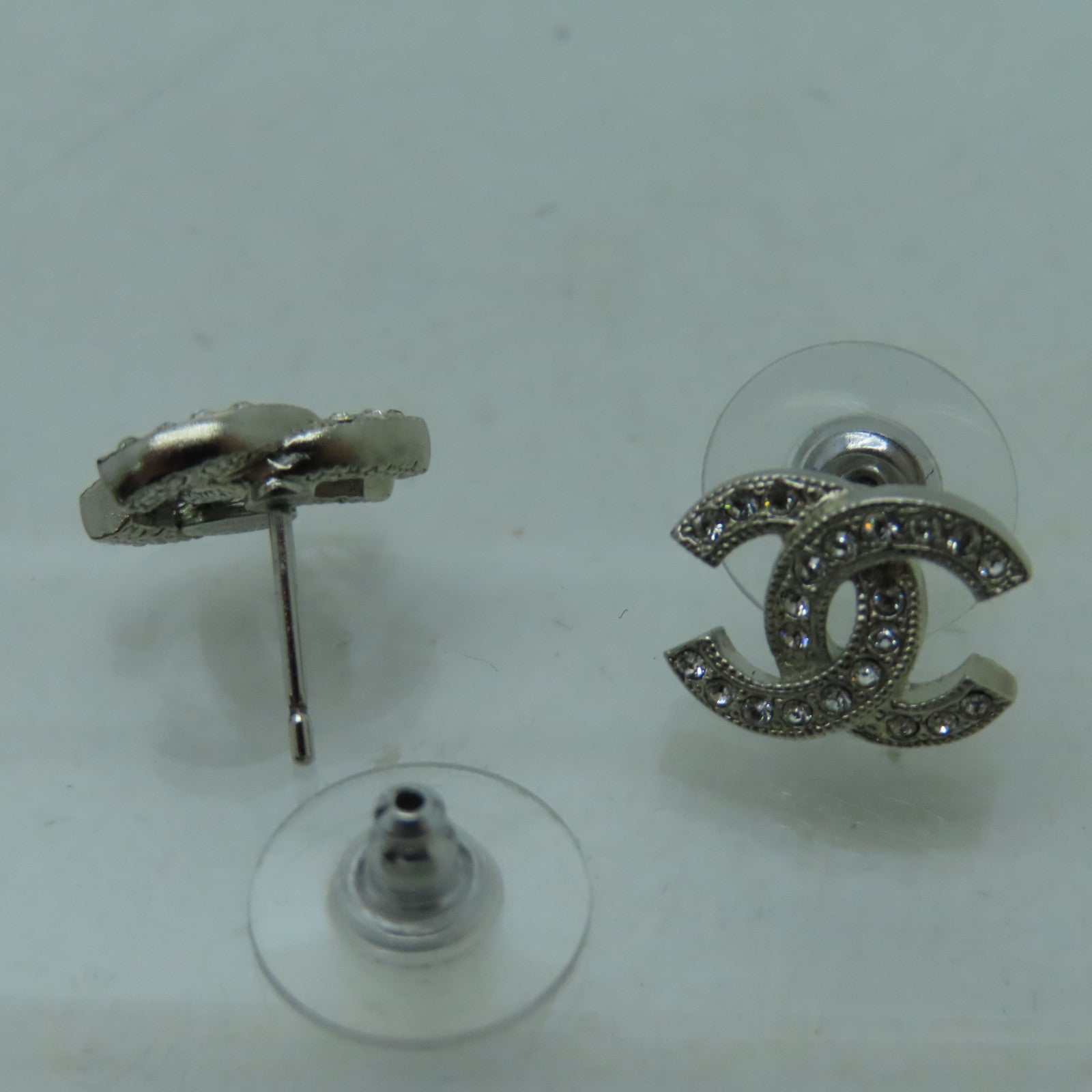 CHANEL 金屬Earrings銀扣耳環銀色