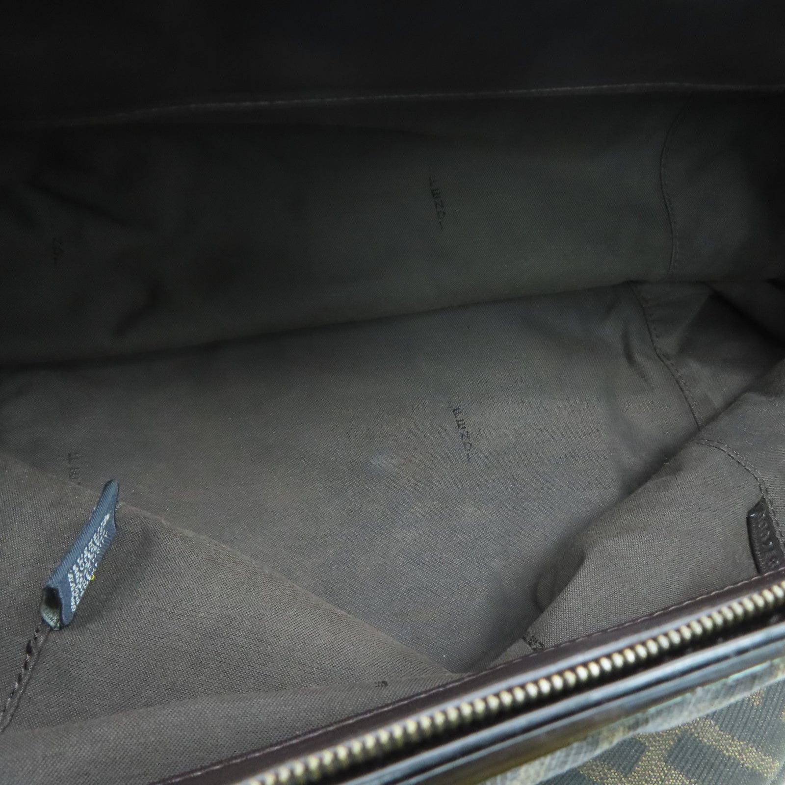 FENDI 帆布Tote Bag銀扣手挽袋棕色