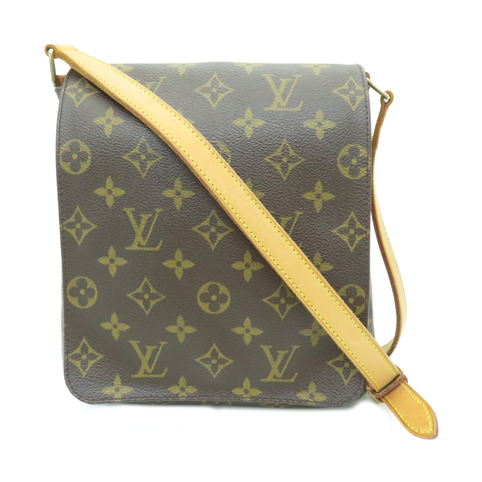 LOUIS VUITTON Monogram Musette Salsa金扣肩背袋棕色