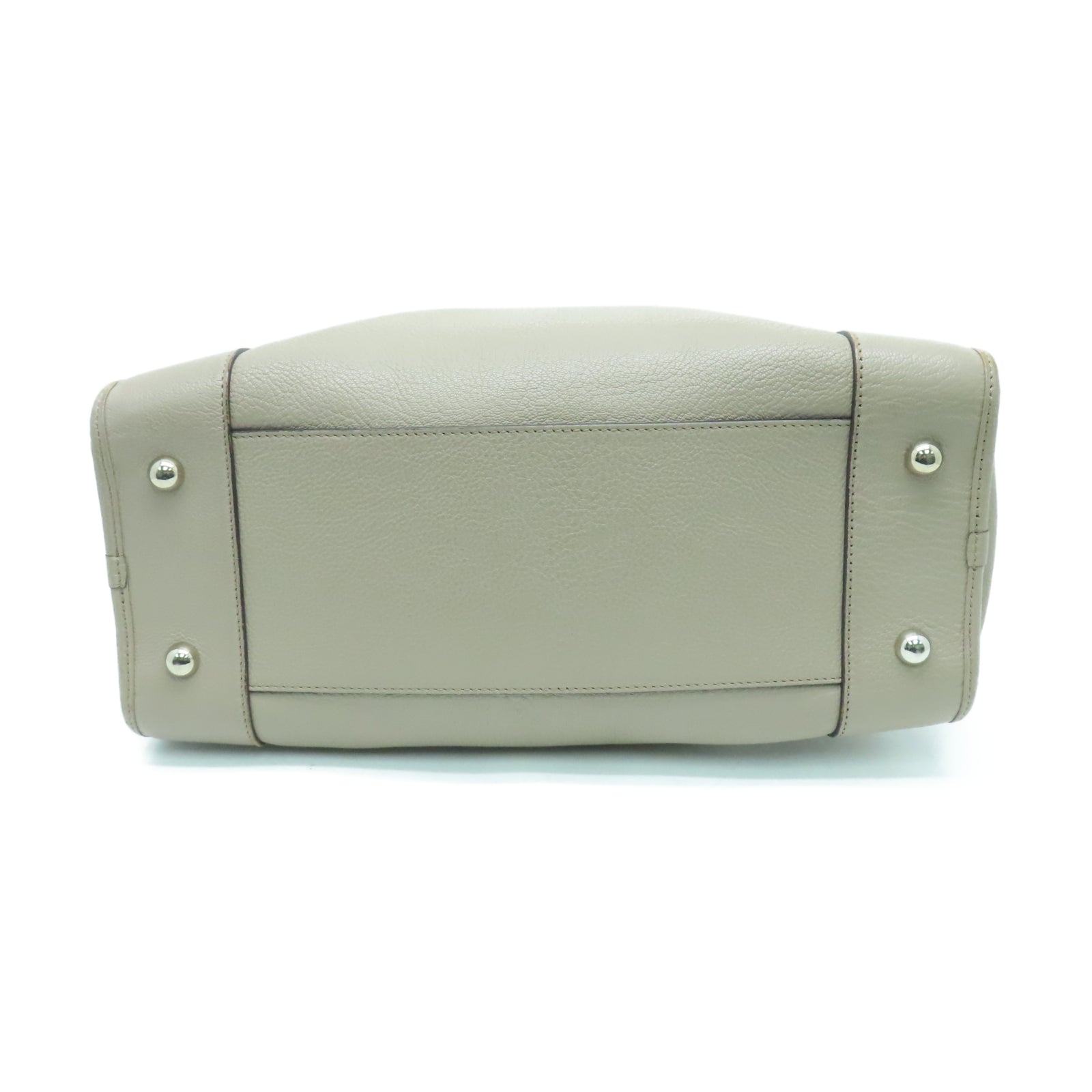 LOEWE 牛皮皮革Handbag銀扣手挽袋灰色