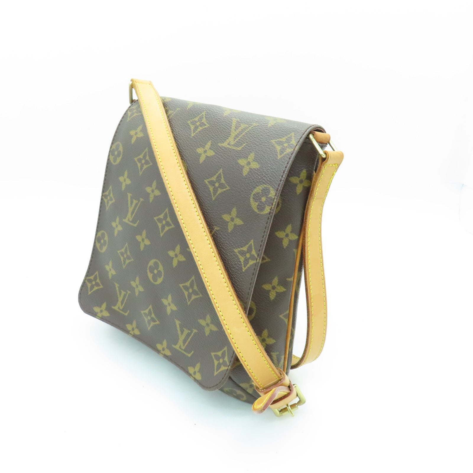 LOUIS VUITTON Monogram Musette Salsa金扣肩背袋棕色