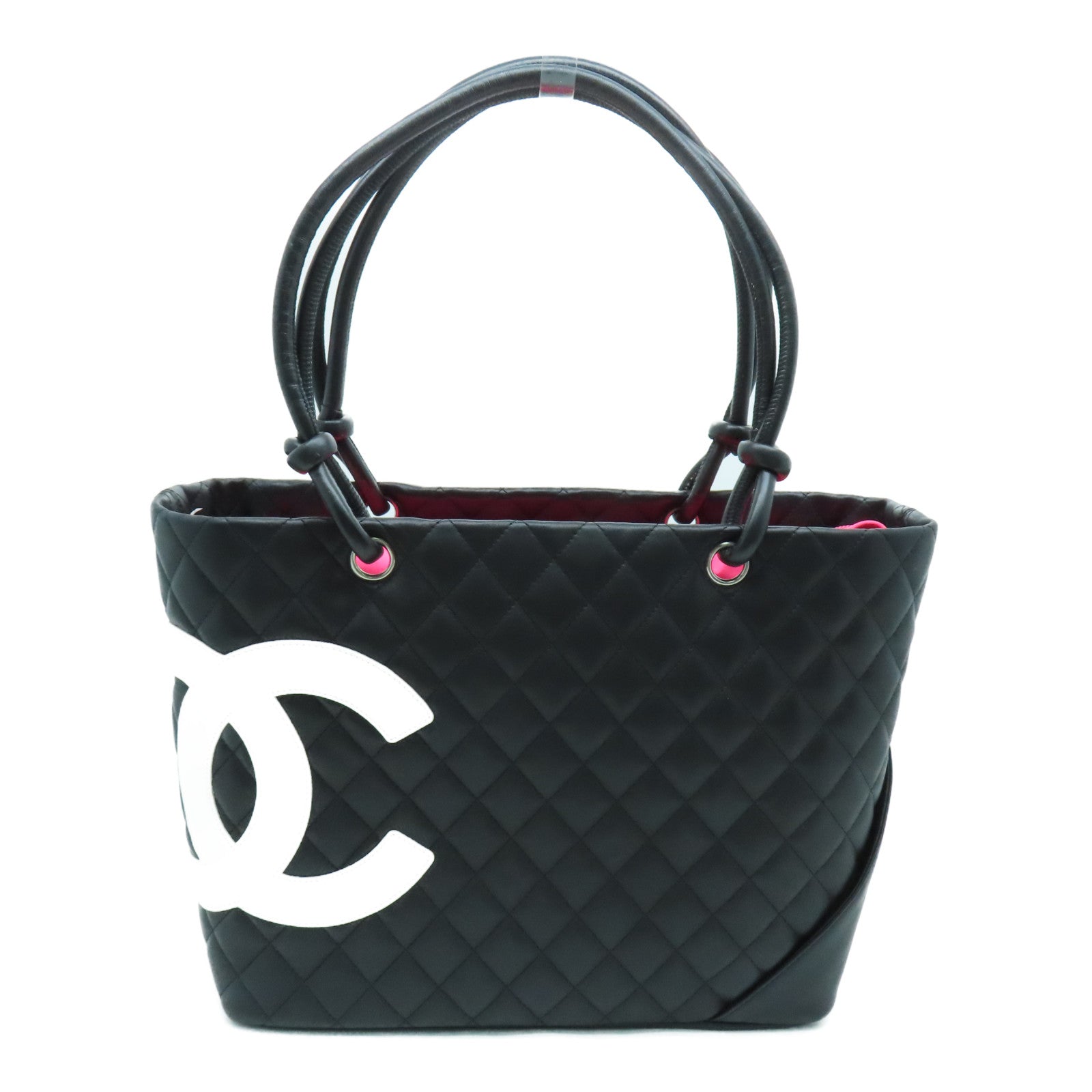 CHANEL 菱格牛皮皮革Cambon Line Tote Bag手挽袋/肩背袋黑色