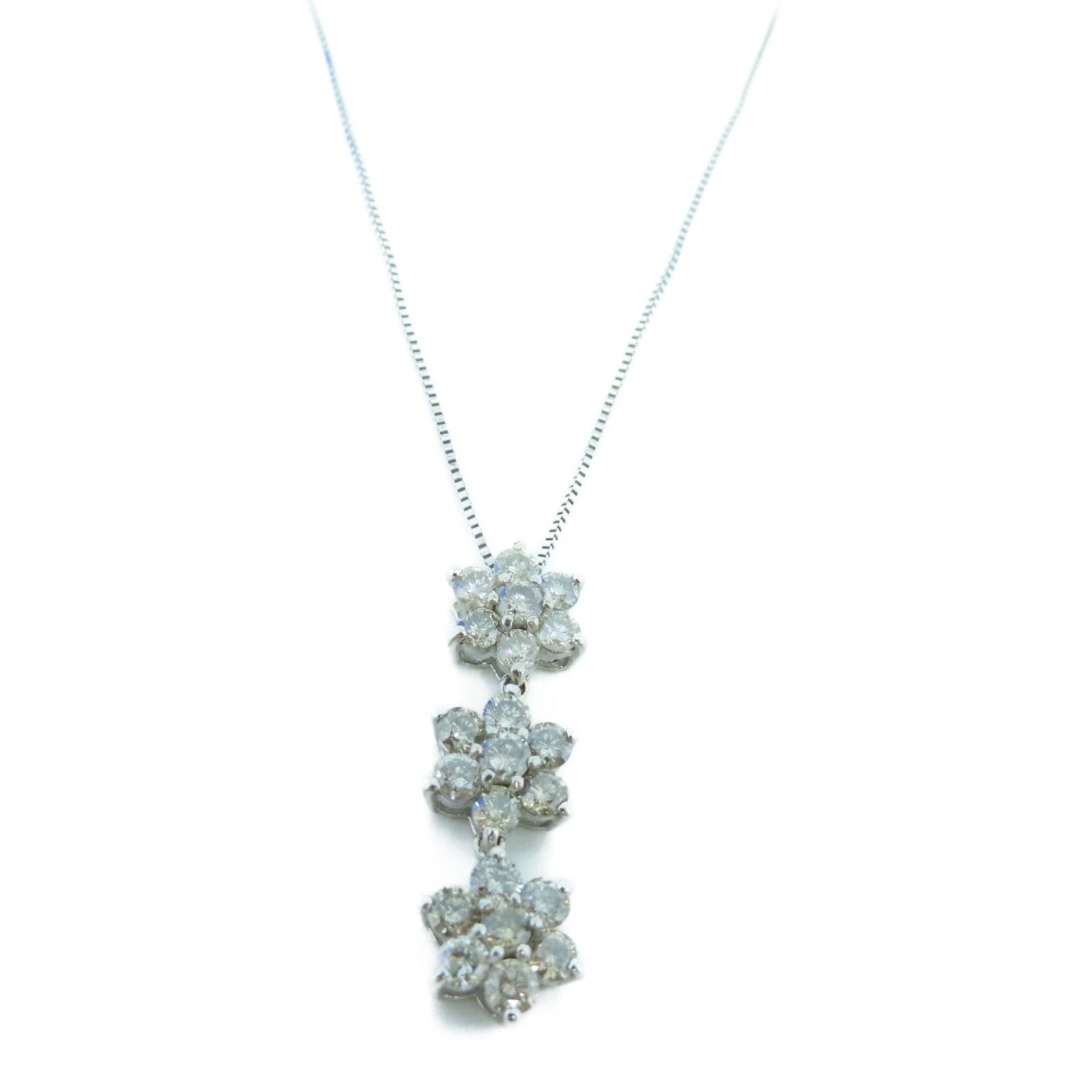 JEWELRY 14K White Gold Diamond Necklace Diamond Necklace