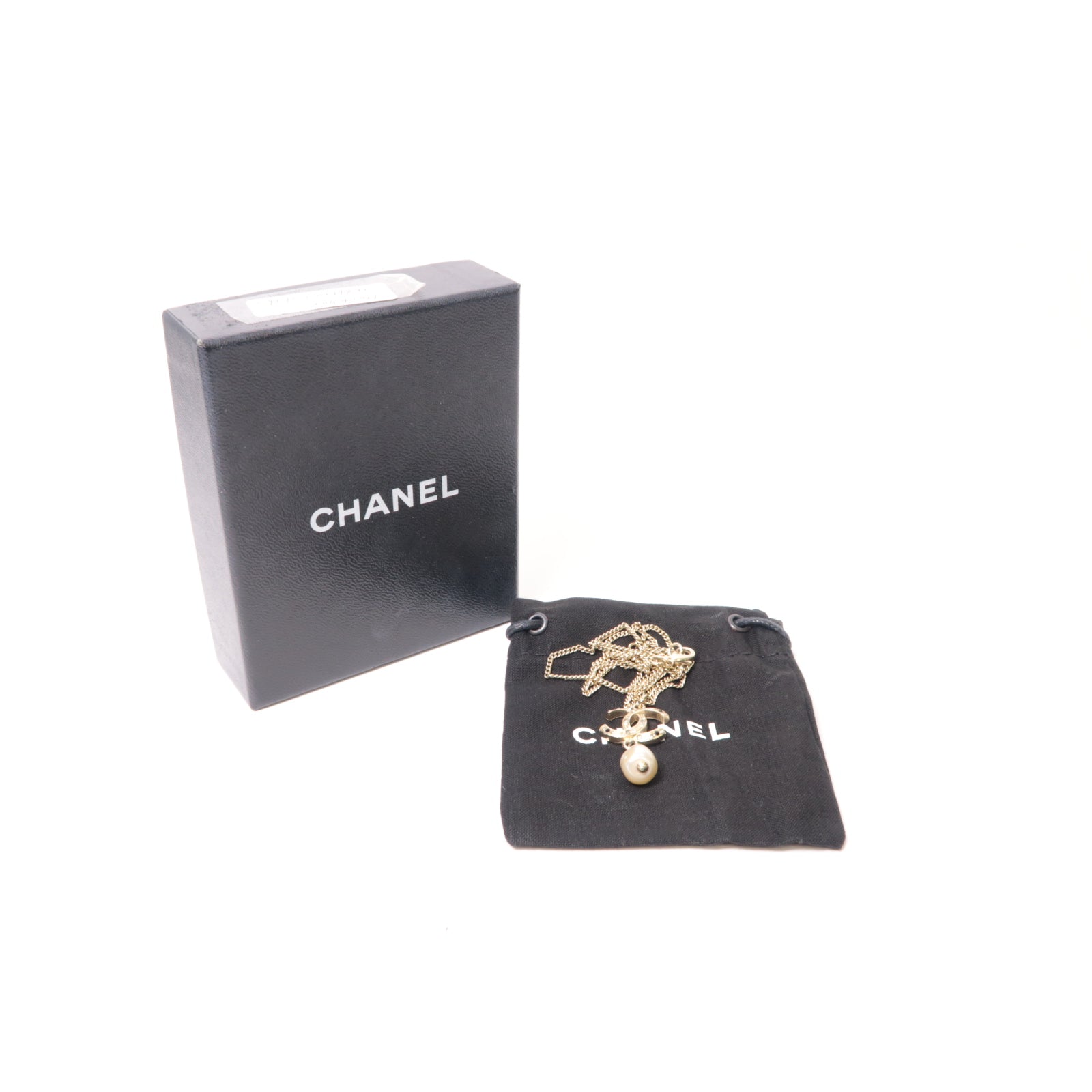 CHANEL PVC/金屬Necklace項鍊白色/金色