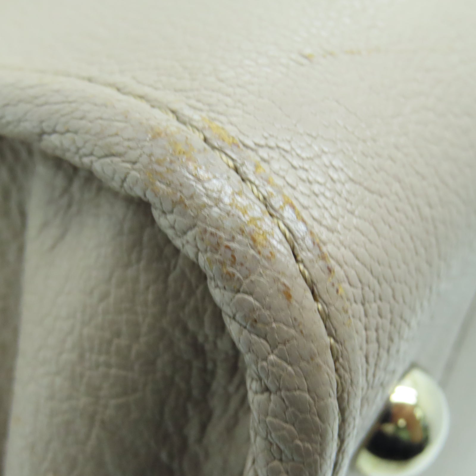 LOEWE 牛皮皮革Handbag銀扣手挽袋灰色
