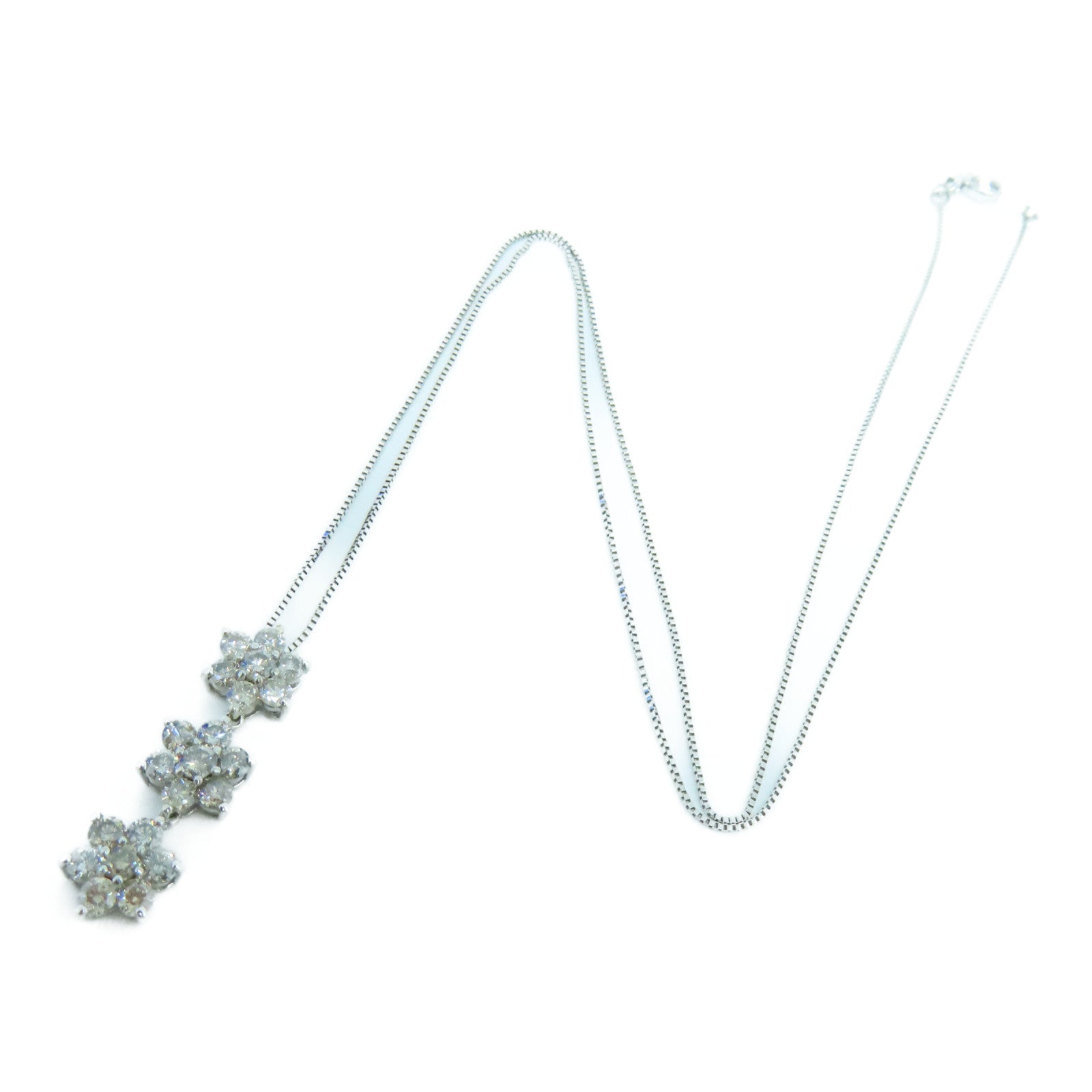 JEWELRY 14K White Gold Diamond Necklace Diamond Necklace