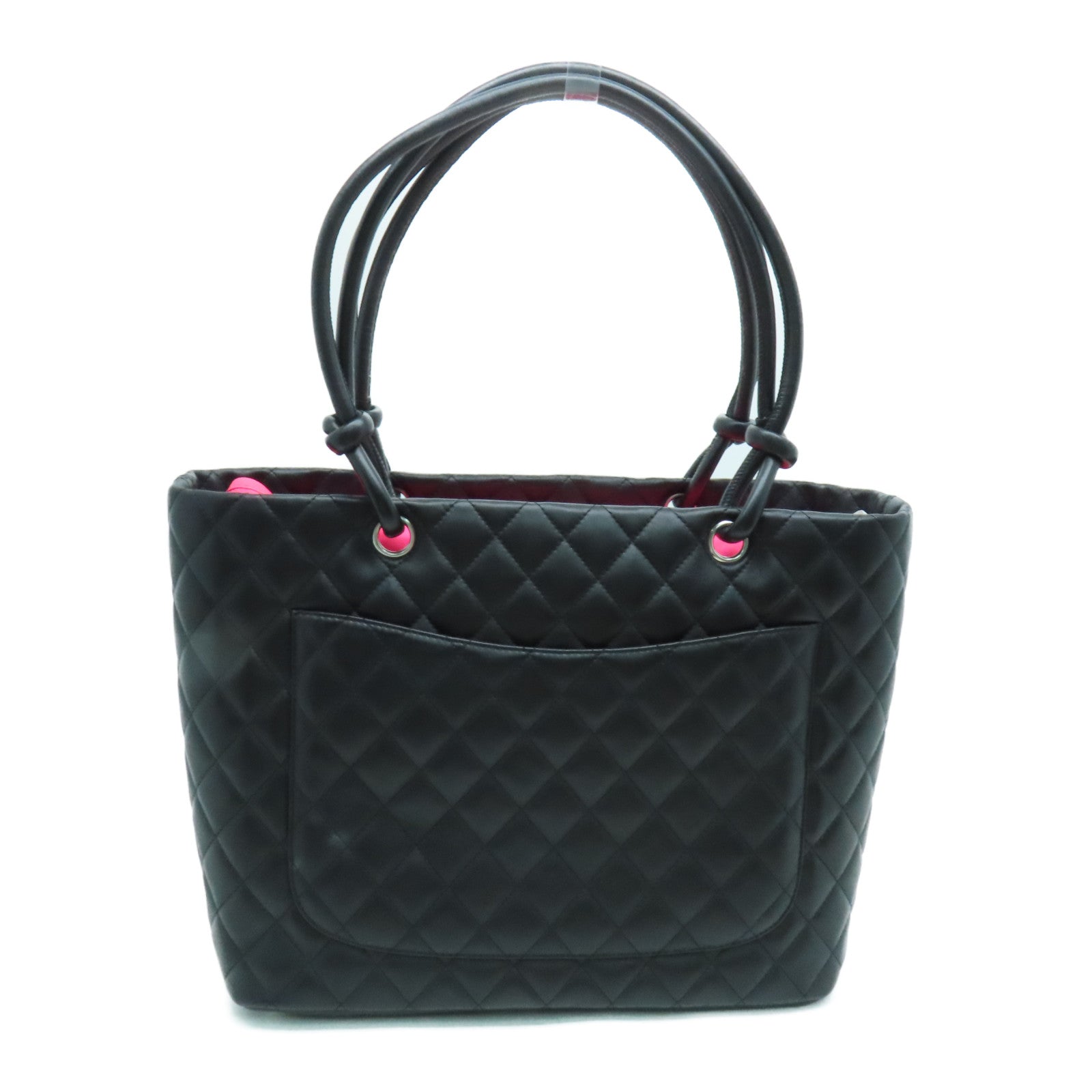 CHANEL 菱格牛皮皮革Cambon Line Tote Bag手挽袋/肩背袋黑色