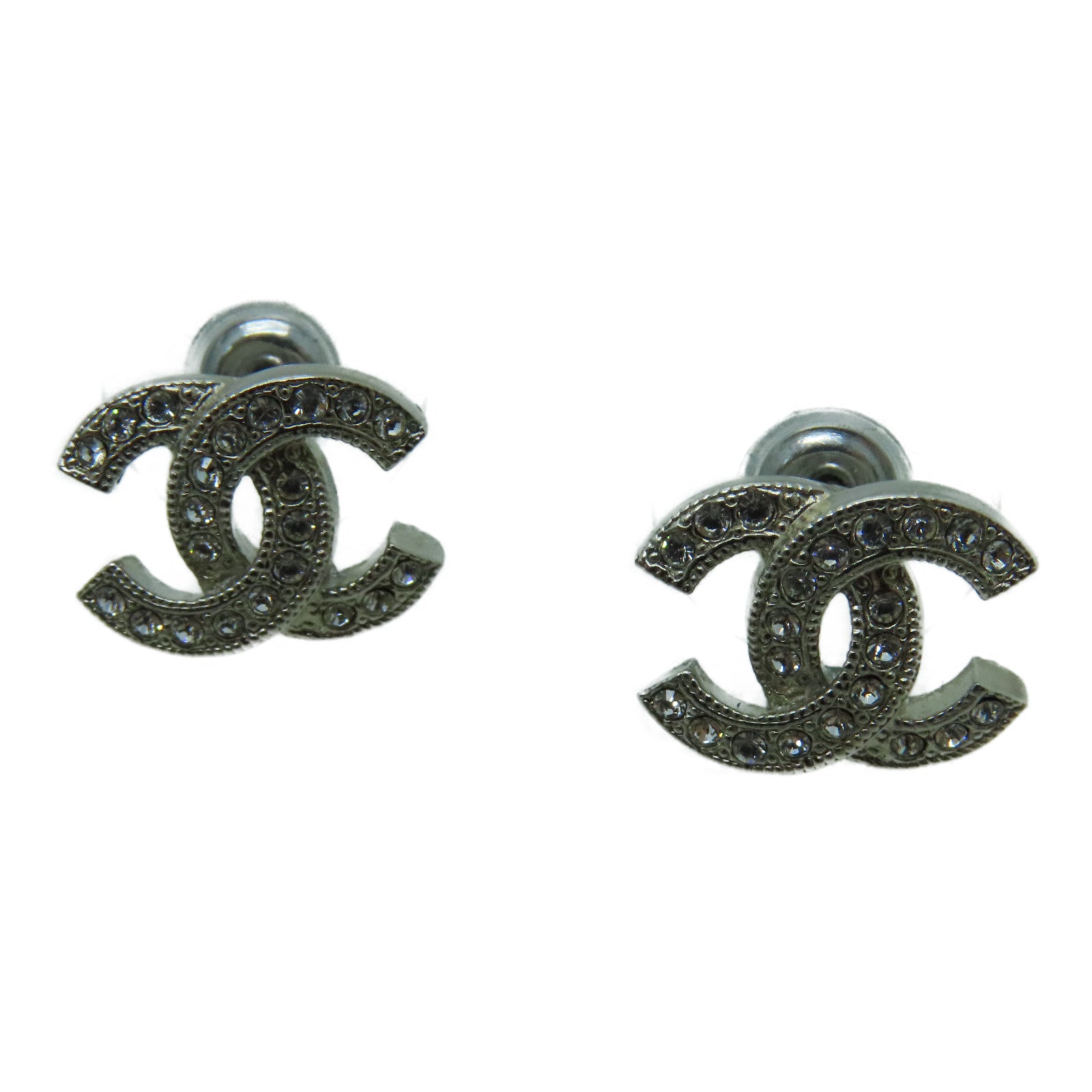 CHANEL 金屬Earrings銀扣耳環銀色