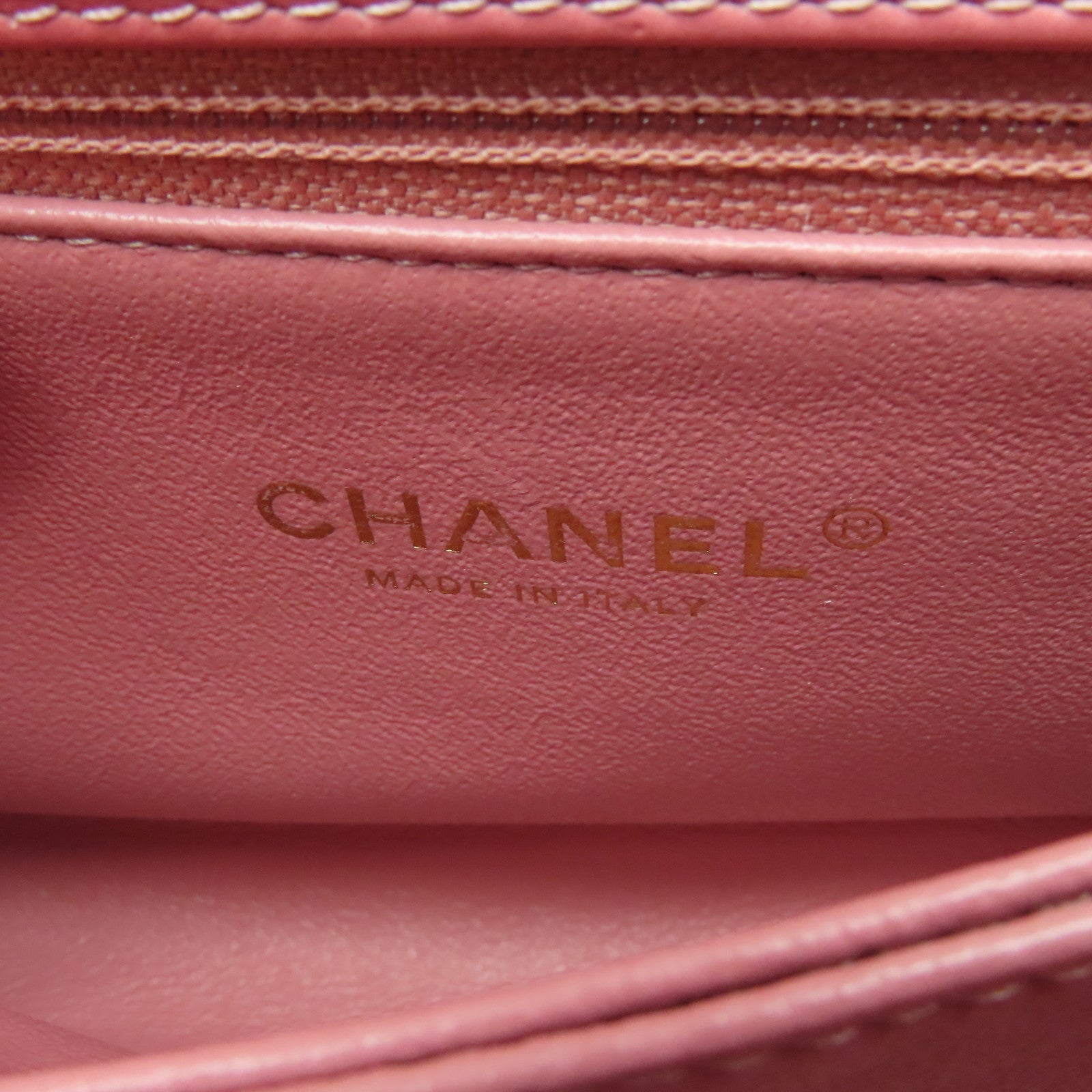 CHANEL 斜纹牛皮皮革Small Coco Handle金扣链带肩背袋粉红色