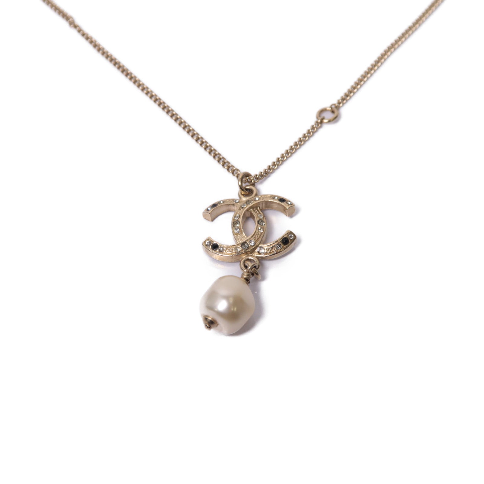 CHANEL PVC/金屬Necklace項鍊白色/金色