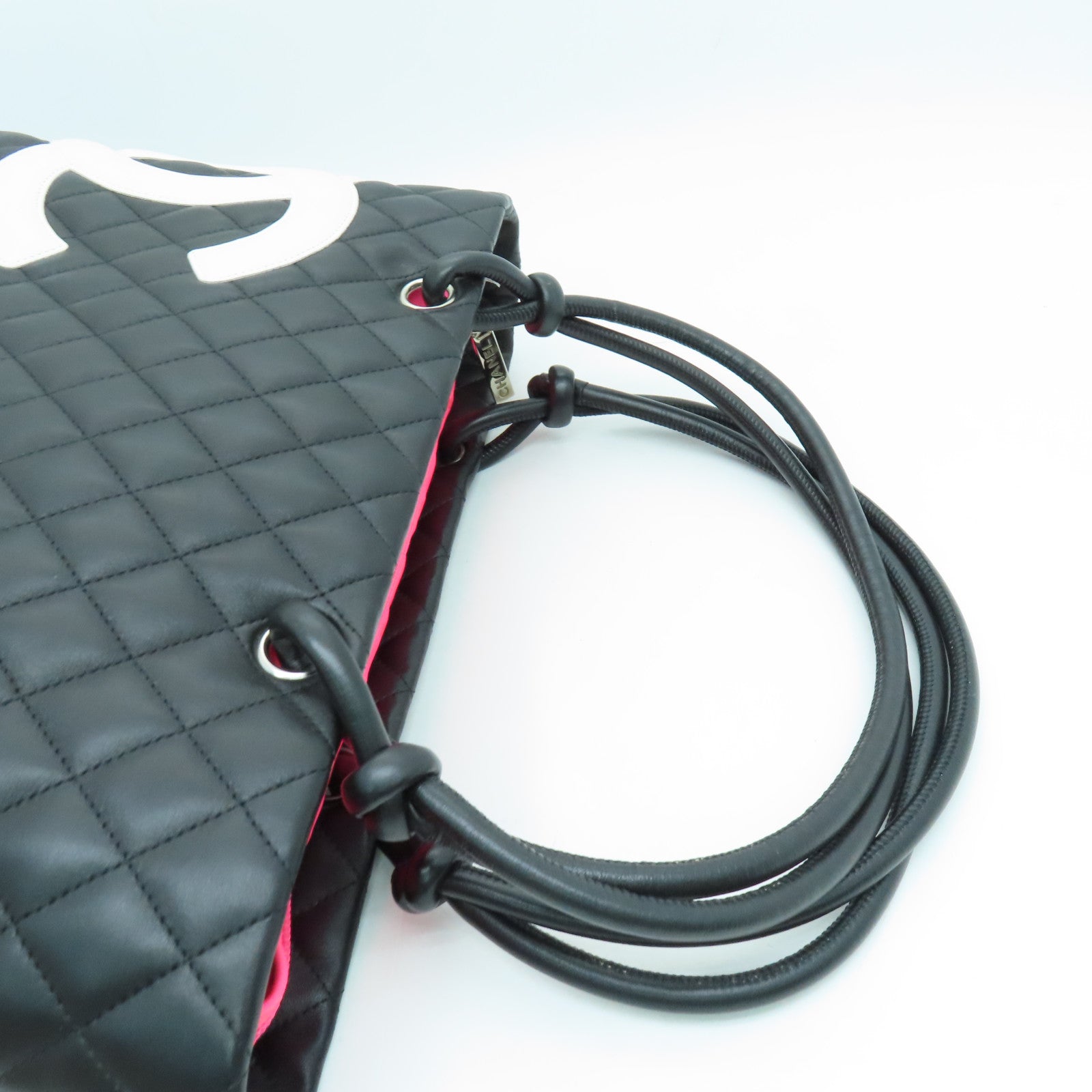 CHANEL 菱格牛皮皮革Cambon Line Tote Bag手挽袋/肩背袋黑色