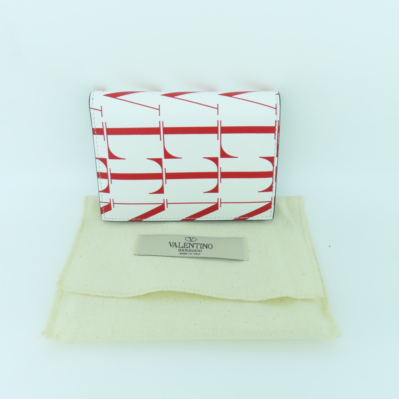 Valentino 牛皮皮革Card Holder卡片套白色