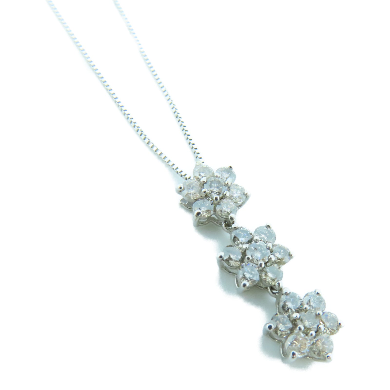 JEWELRY 14K White Gold Diamond Necklace Diamond Necklace
