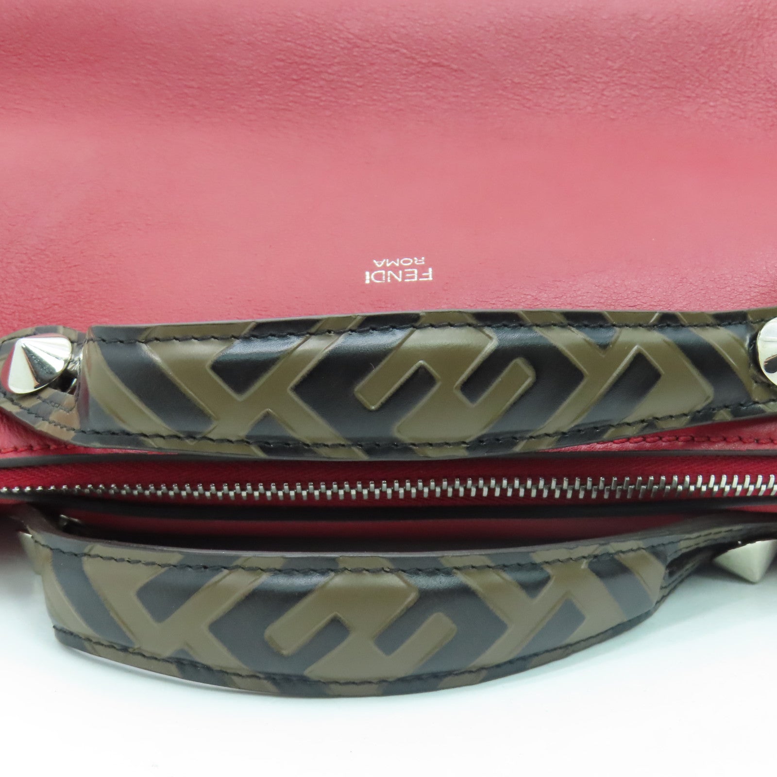 FENDI 牛皮皮革By The Way银扣手挽肩背两用袋红色