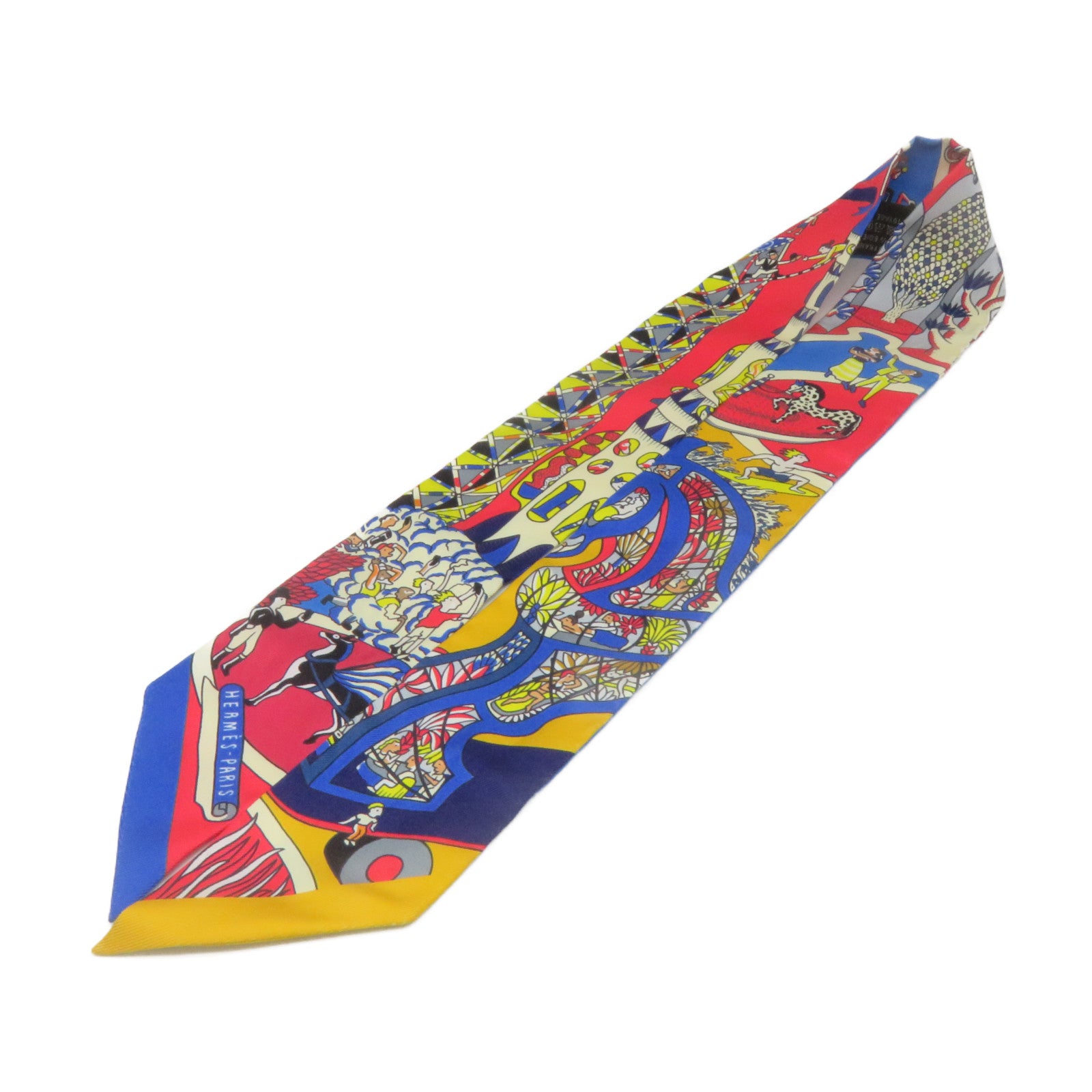 HERMES 絲質Twilly Scarf絲巾紅色/彩色