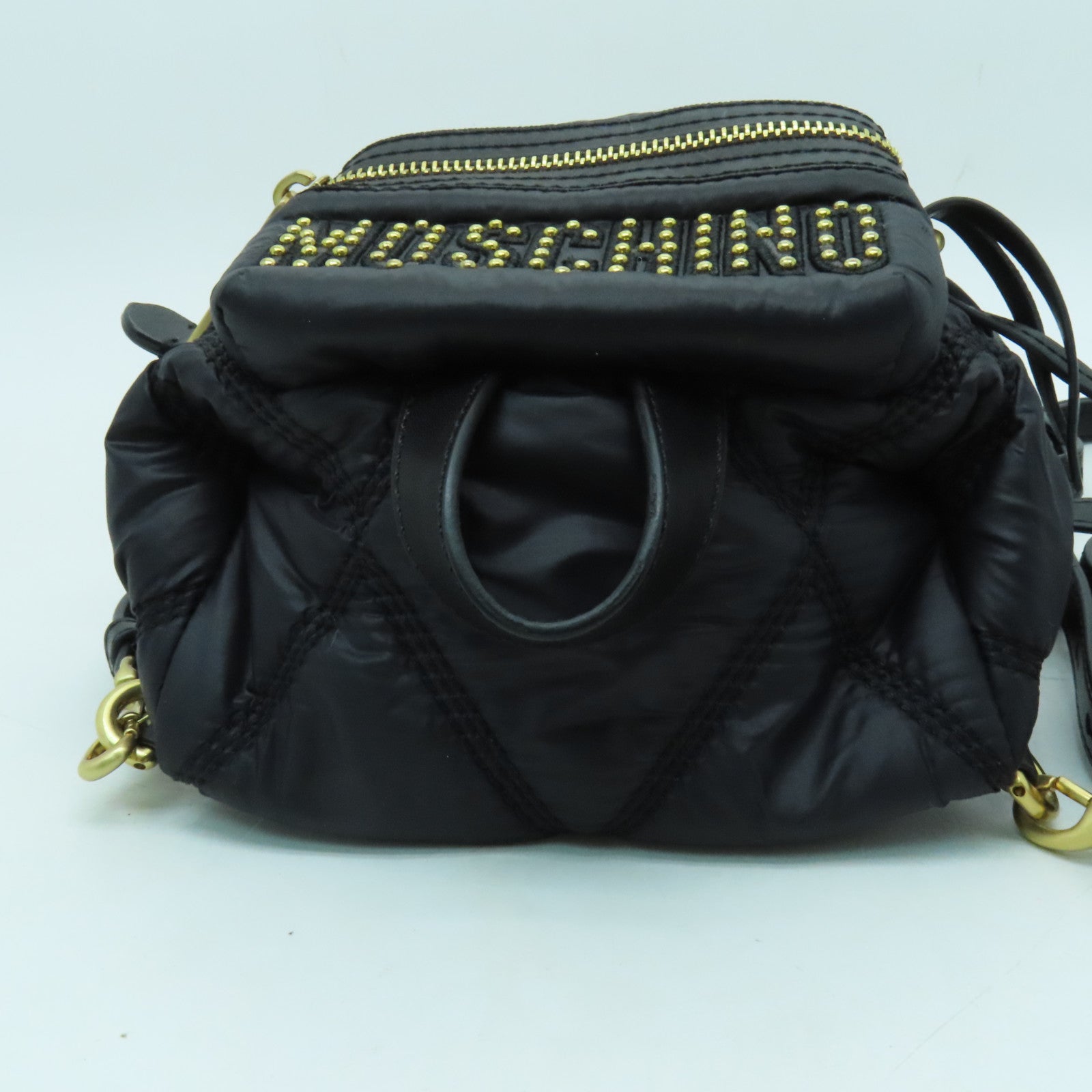 MOSCHINO 帆布Backpack金扣背包黑色