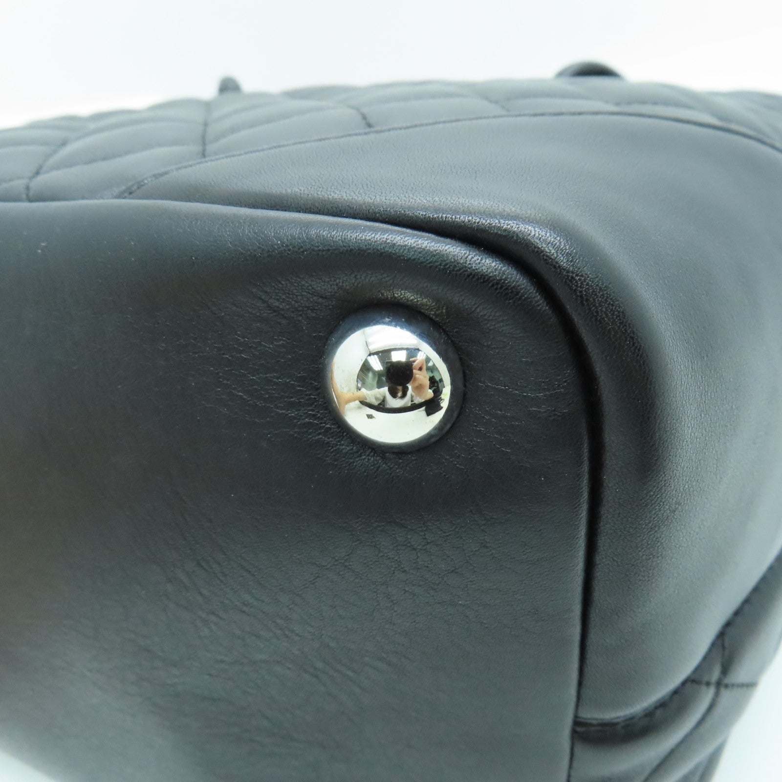 CHANEL 菱格牛皮皮革Cambon Line Tote Bag手挽袋/肩背袋黑色