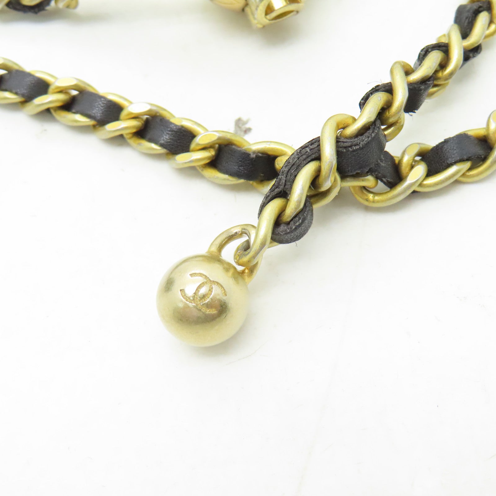 CHANEL 菱格羊皮皮革Chain Shoulder金扣鏈帶肩背袋黑色