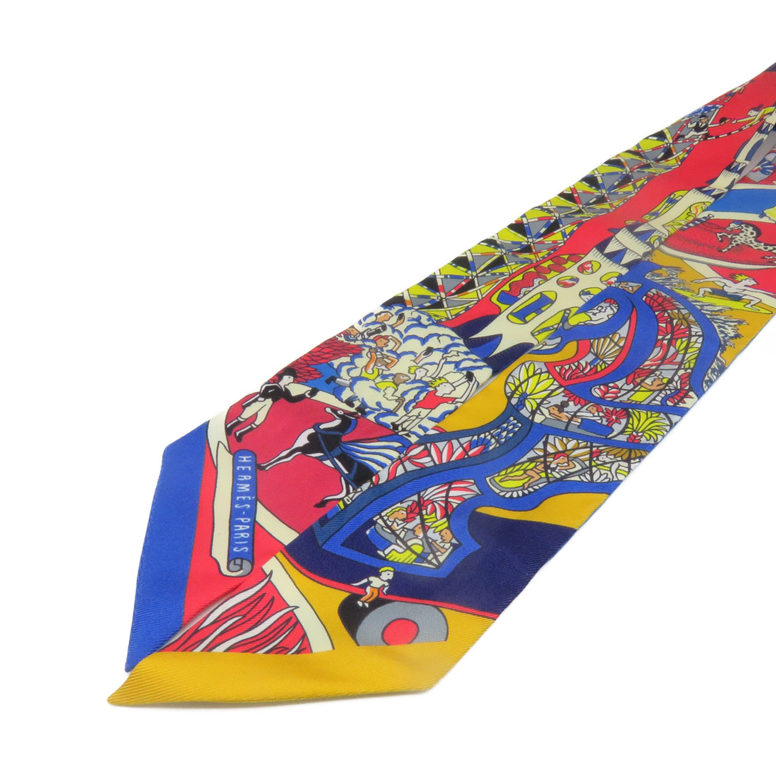 HERMES 絲質Twilly Scarf絲巾紅色/彩色