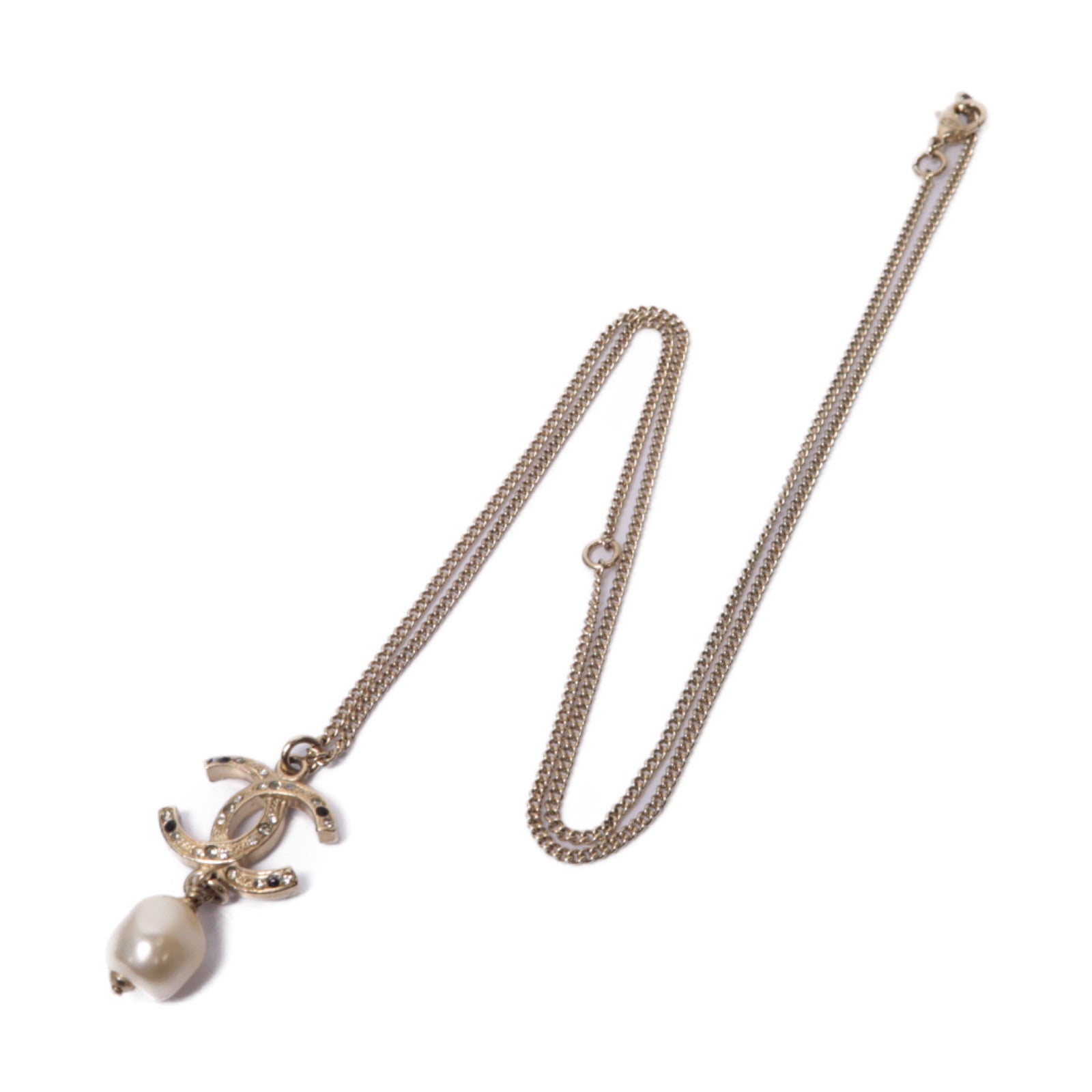 CHANEL PVC/金屬Necklace項鍊白色/金色