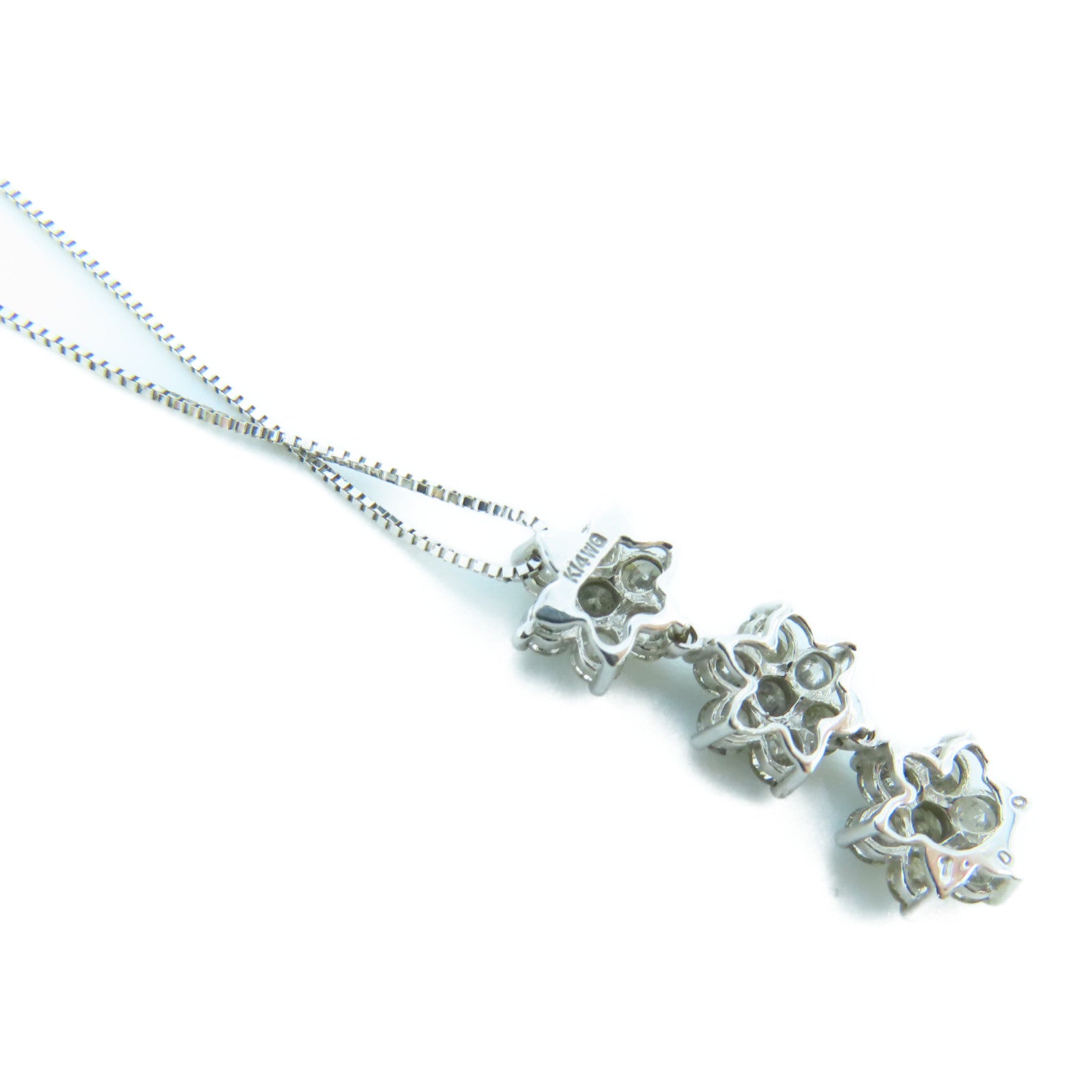 JEWELRY 14K White Gold Diamond Necklace Diamond Necklace