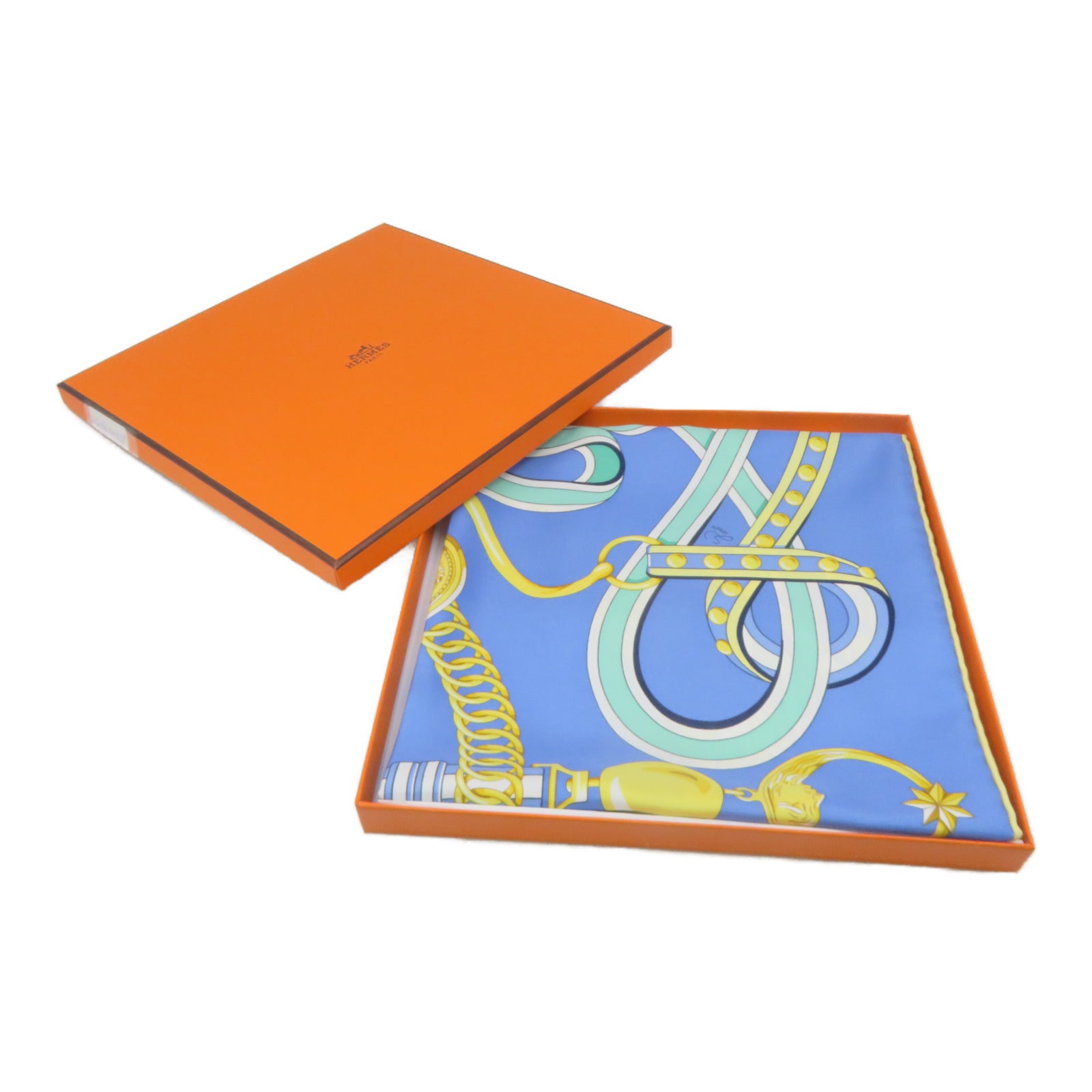 HERMES 【激減優惠】絲質Scarf絲巾藍色
