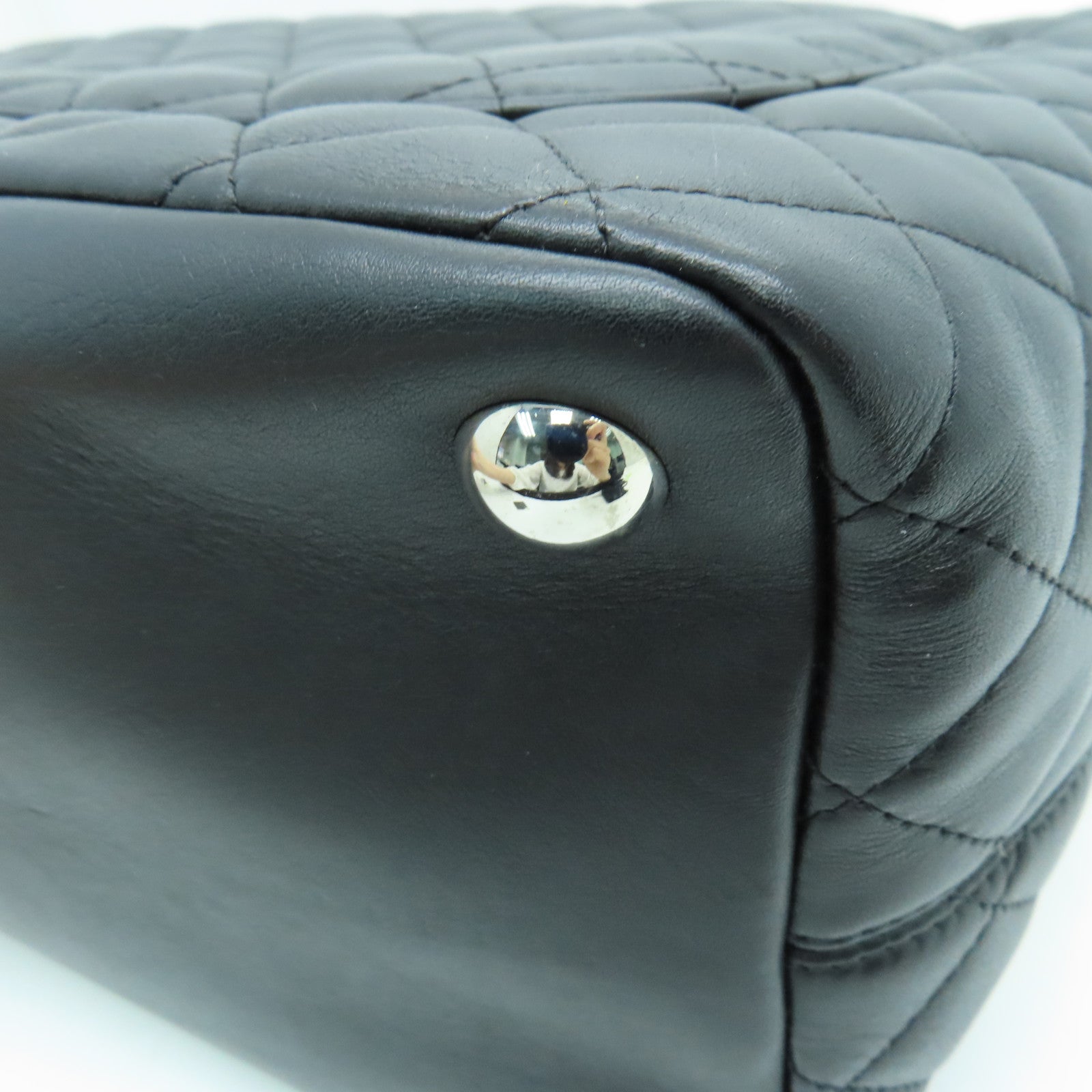 CHANEL 菱格牛皮皮革Cambon Line Tote Bag手挽袋/肩背袋黑色