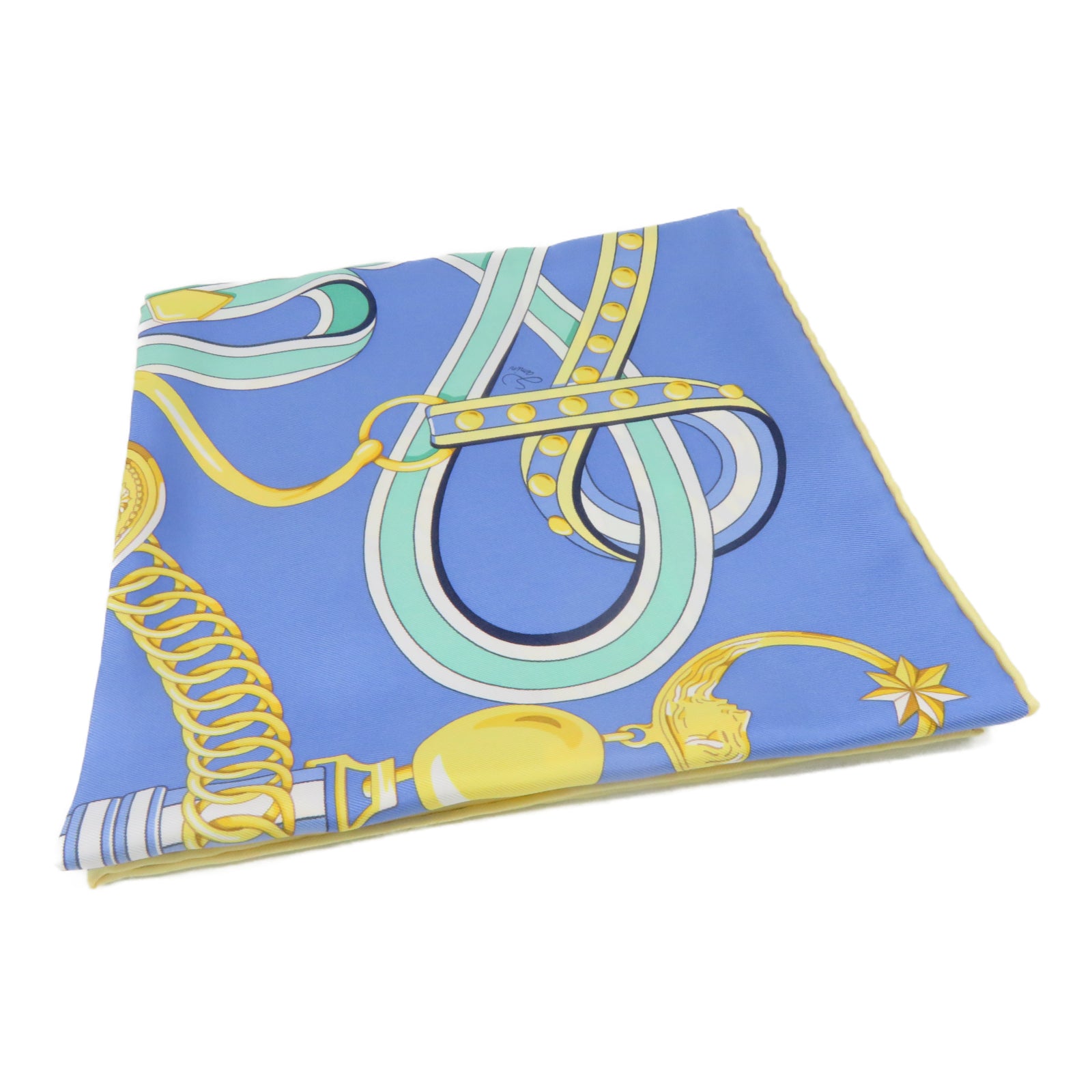 HERMES 【激減優惠】絲質Scarf絲巾藍色