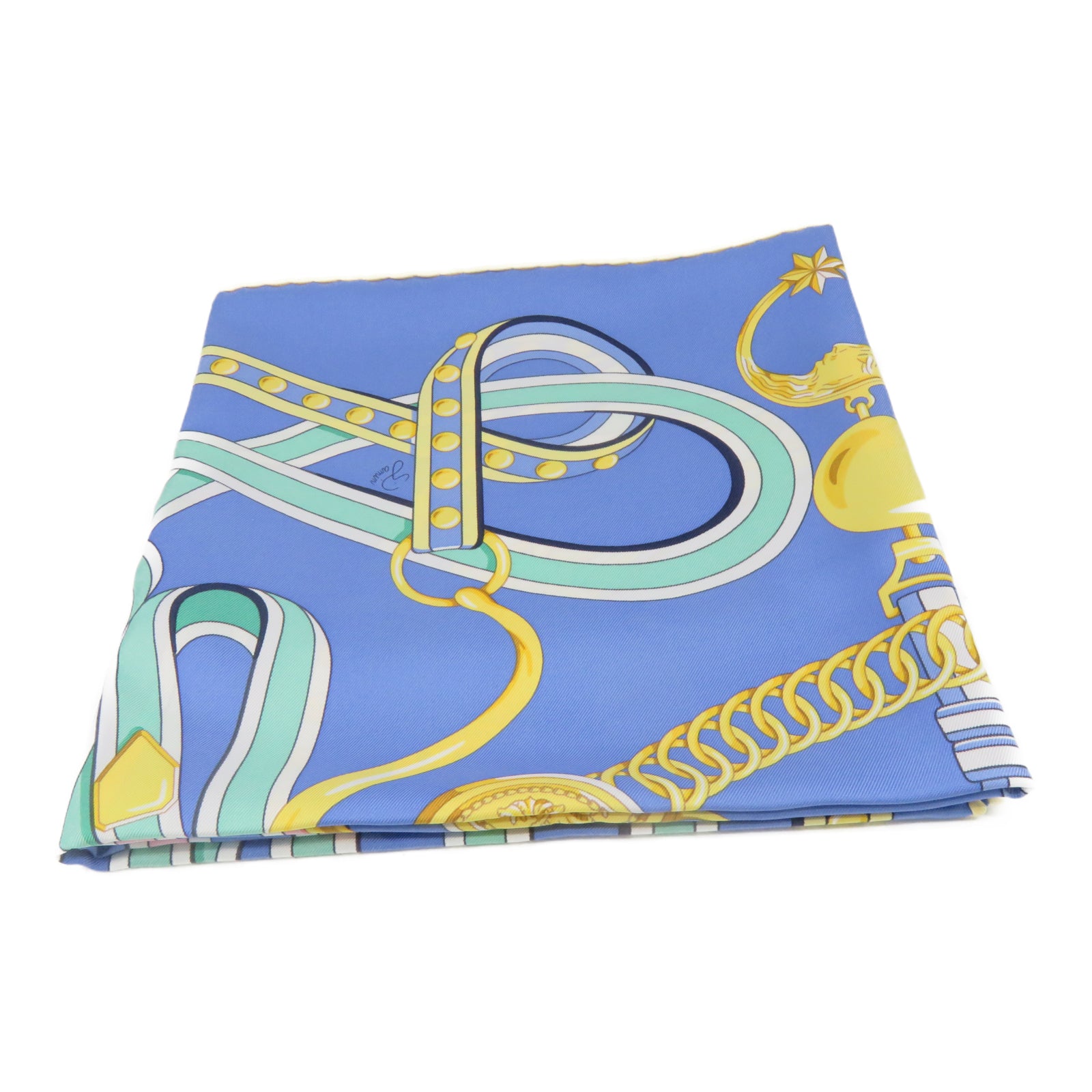 HERMES 【激減優惠】絲質Scarf絲巾藍色
