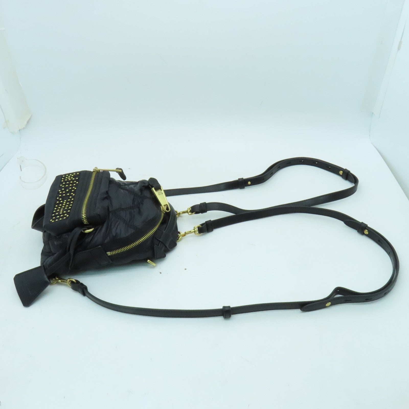 MOSCHINO 帆布Backpack金扣背包黑色