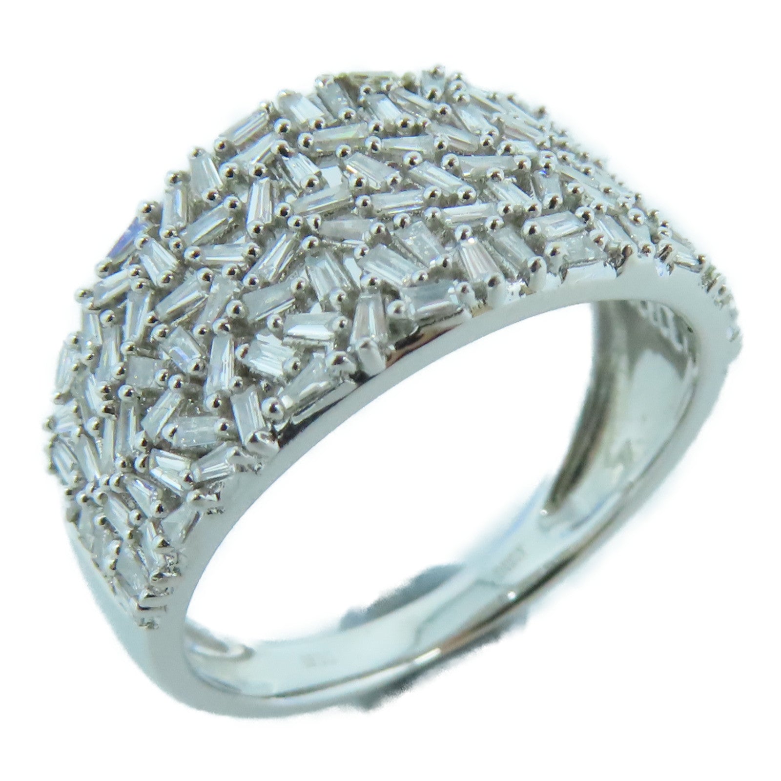 JEWELRY 18K White Gold Diamond Ring 0.60ct Diamond Ring US#7