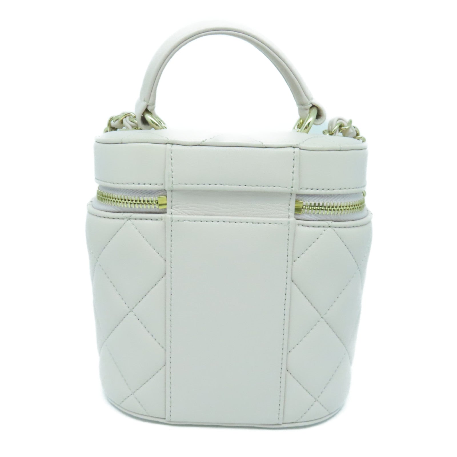 CHANEL 菱格羊皮皮革Vanity Chain Shoulder Bag金扣链带肩背袋粉红色