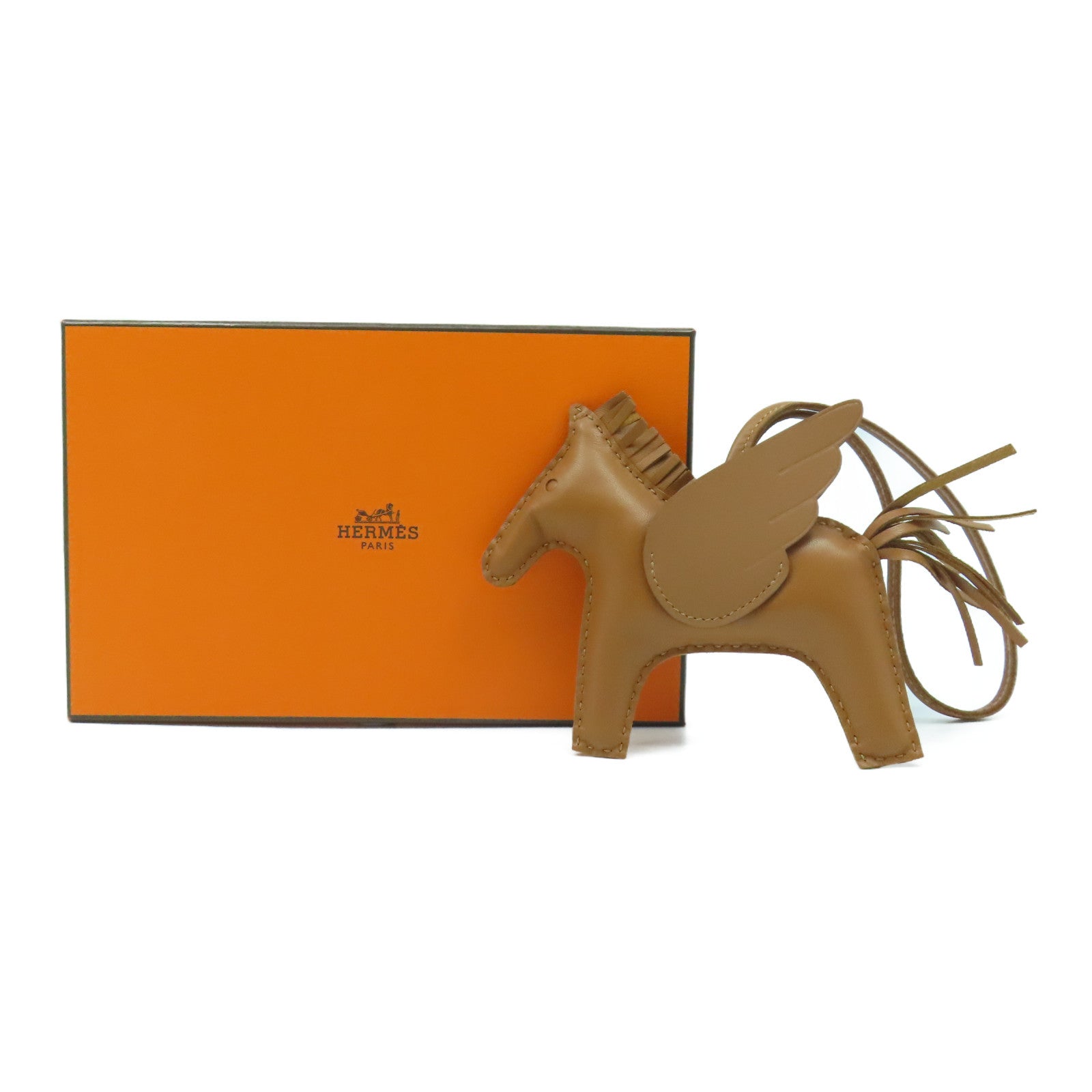 HERMES 【激減優惠】Swift皮革Rodeo Pegase MM Charm掛飾啡色