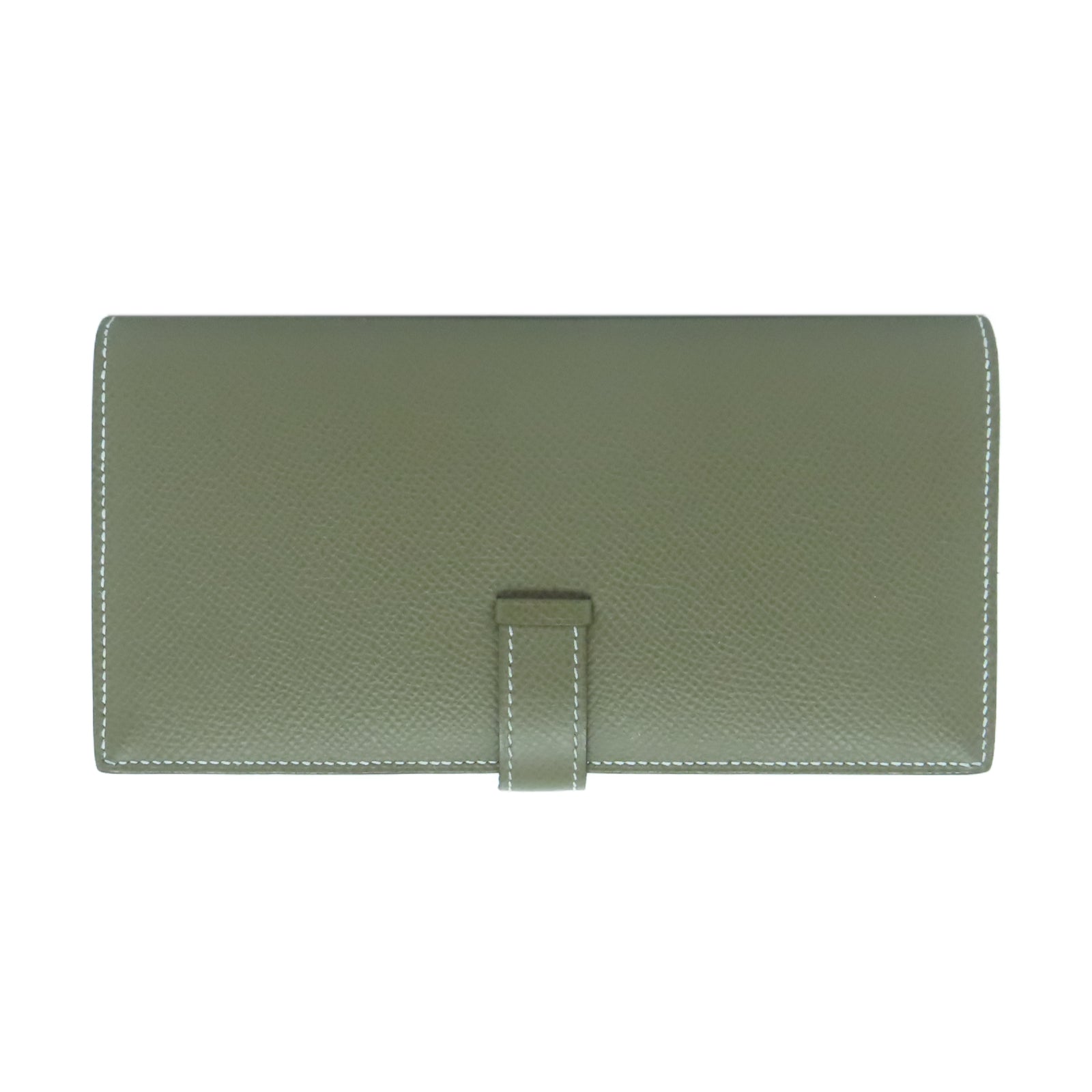 HERMES Epsom皮革Bearn Long Wallet金扣長錢包Etoupe大象灰色