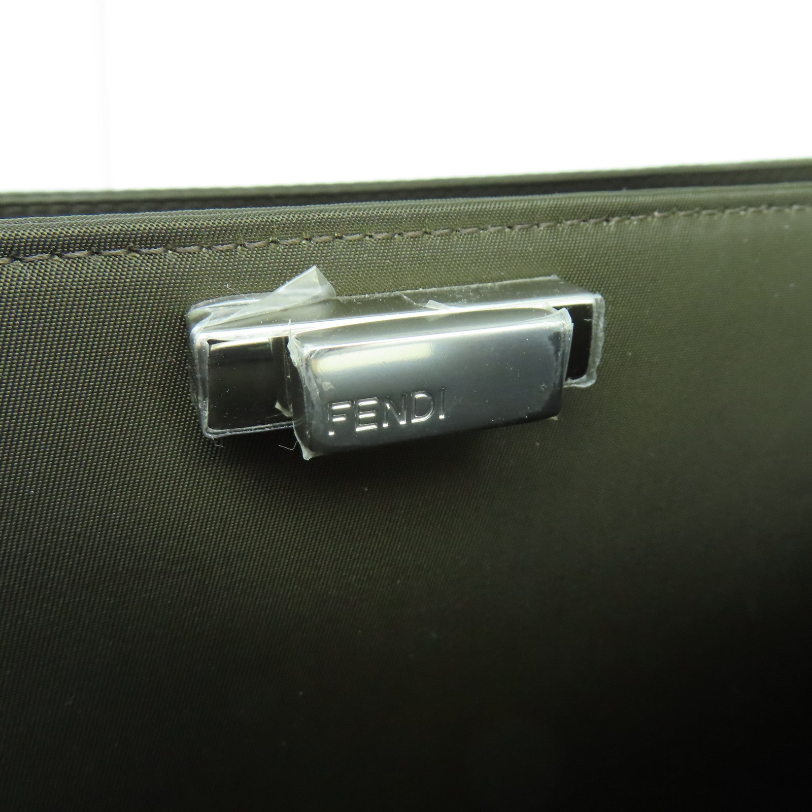 FENDI 尼龍Peekaboo銀扣手挽肩背兩用袋綠色