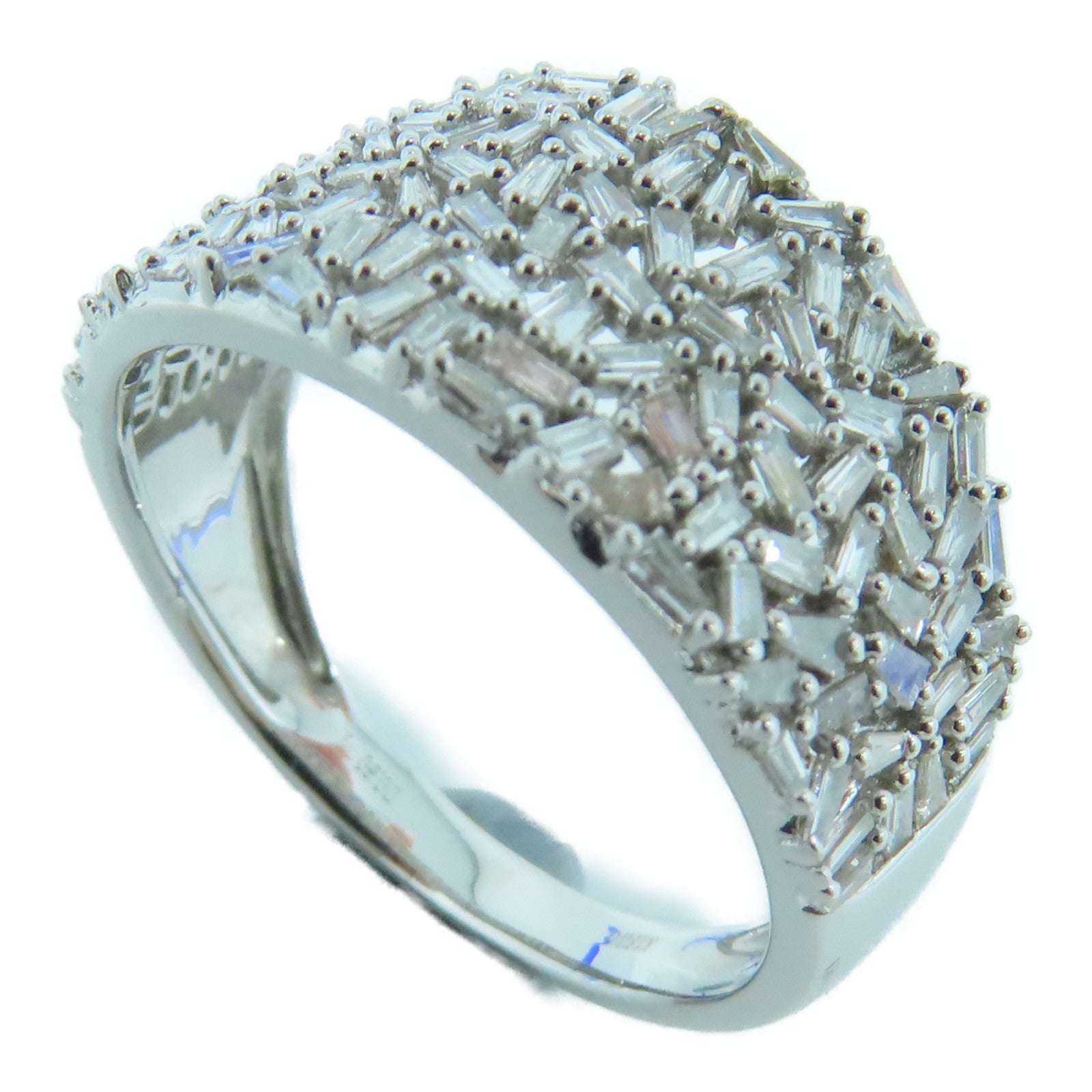 JEWELRY 18K White Gold Diamond Ring 0.60ct Diamond Ring US#7