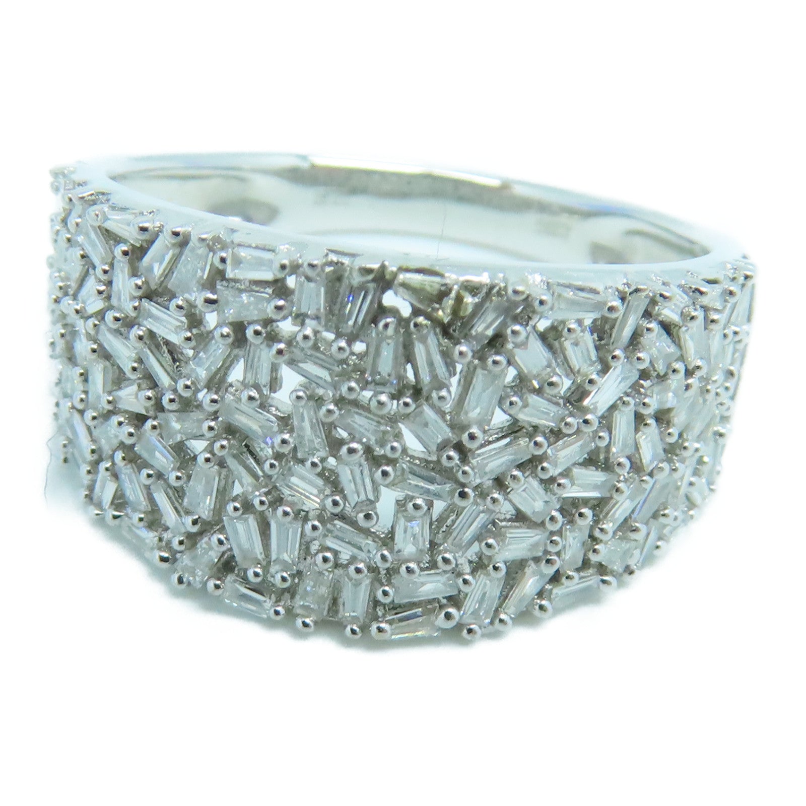 JEWELRY 18K White Gold Diamond Ring 0.60ct Diamond Ring US#7