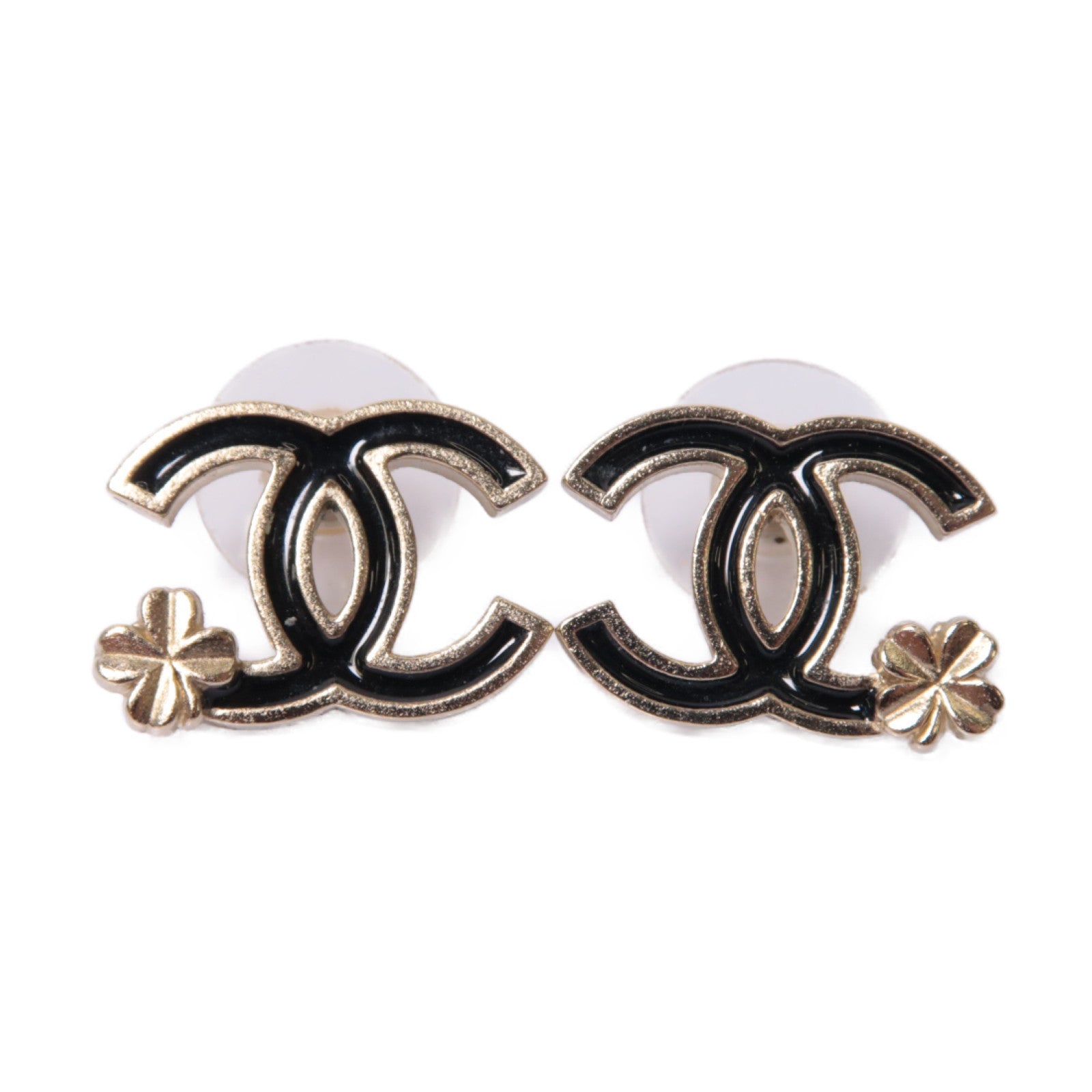 CHANEL 金屬Earrings耳環金色/黒色