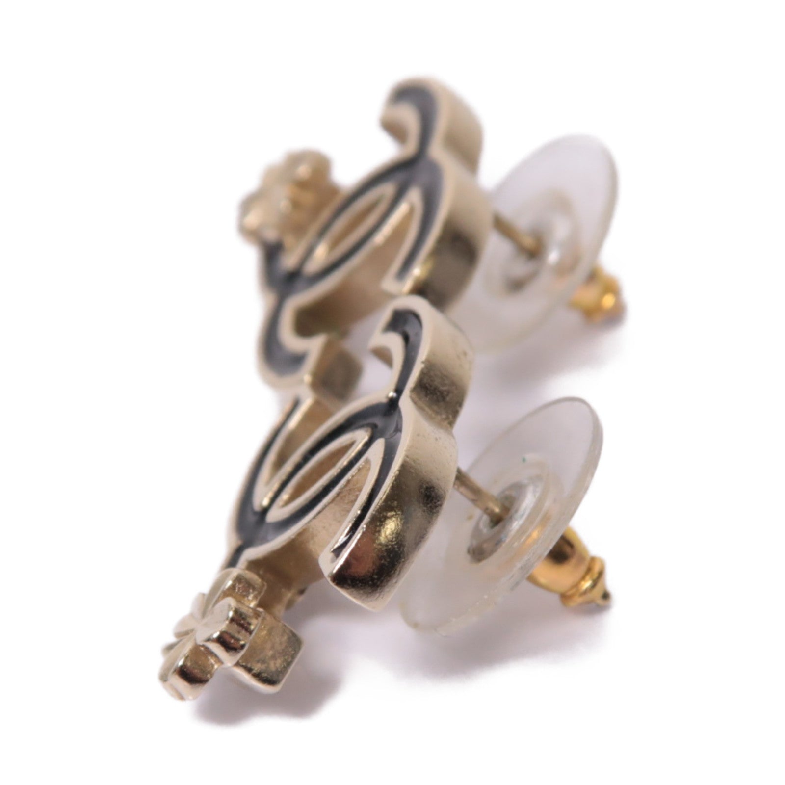 CHANEL 金屬Earrings耳環金色/黒色