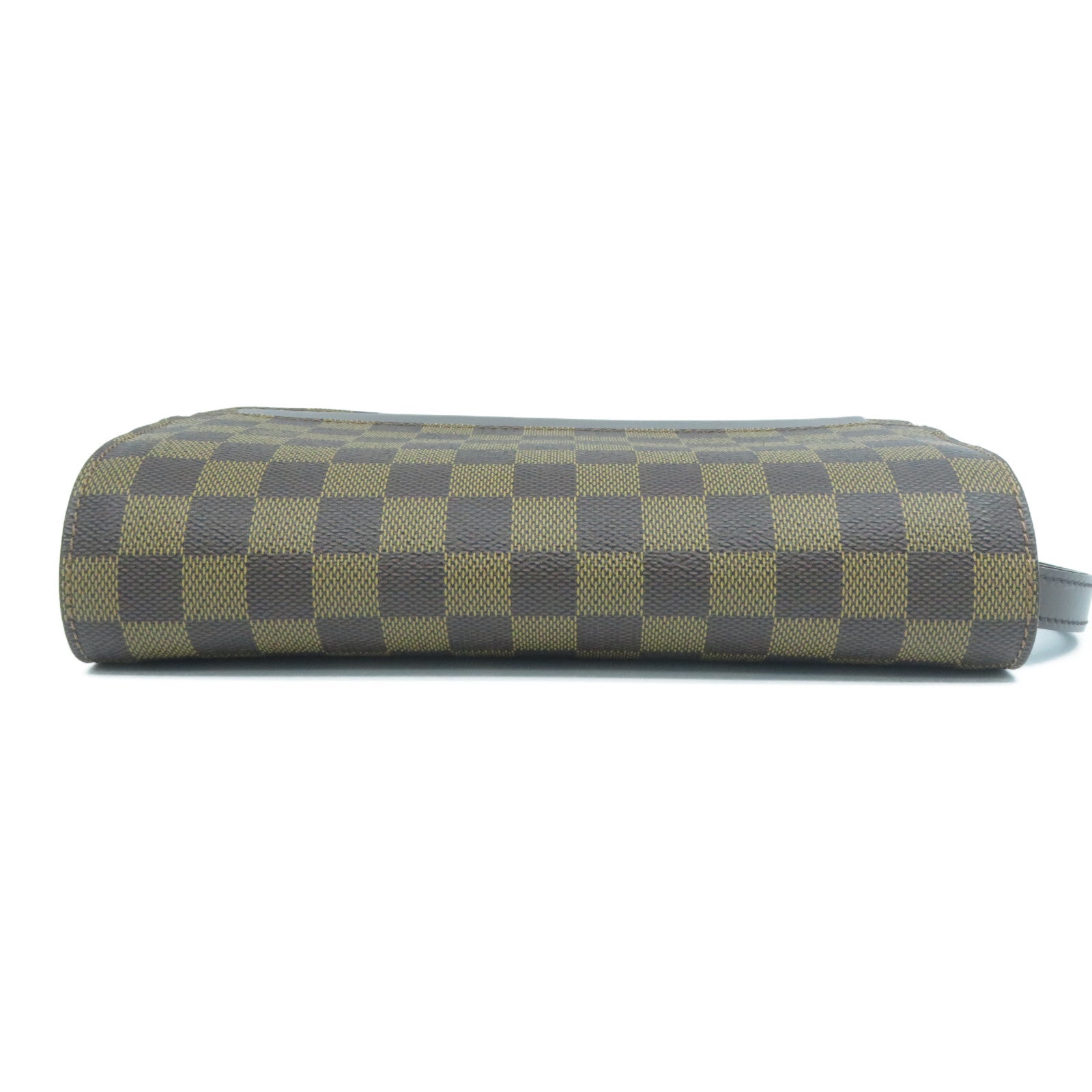 LOUIS VUITTON Damier Ebene Pochette Saint金扣手拿包啡色