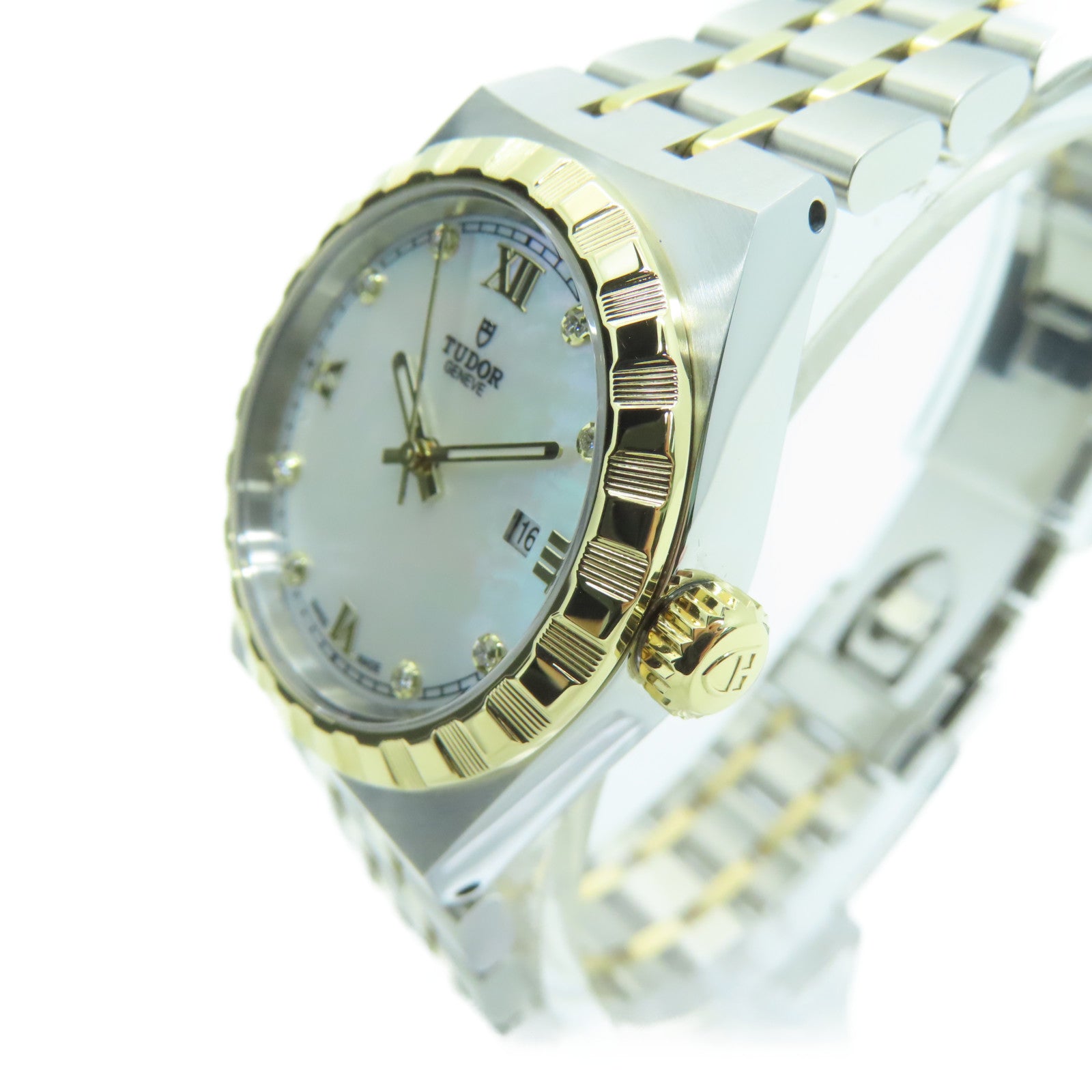 TUDOR Royal 28mm不锈钢钻石手表自动机芯白色