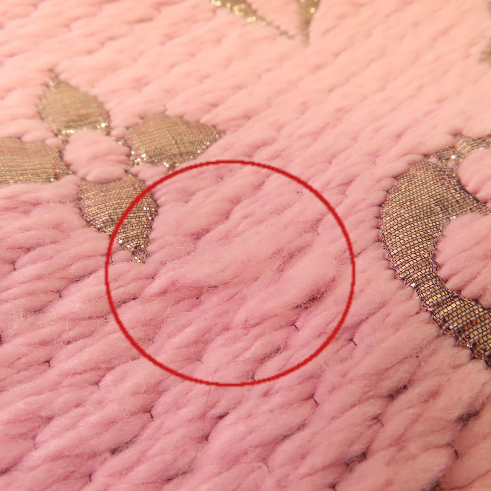 LOUIS VUITTON 羊毛/絲質Logomania Shine Scarf圍巾粉紅色/金色