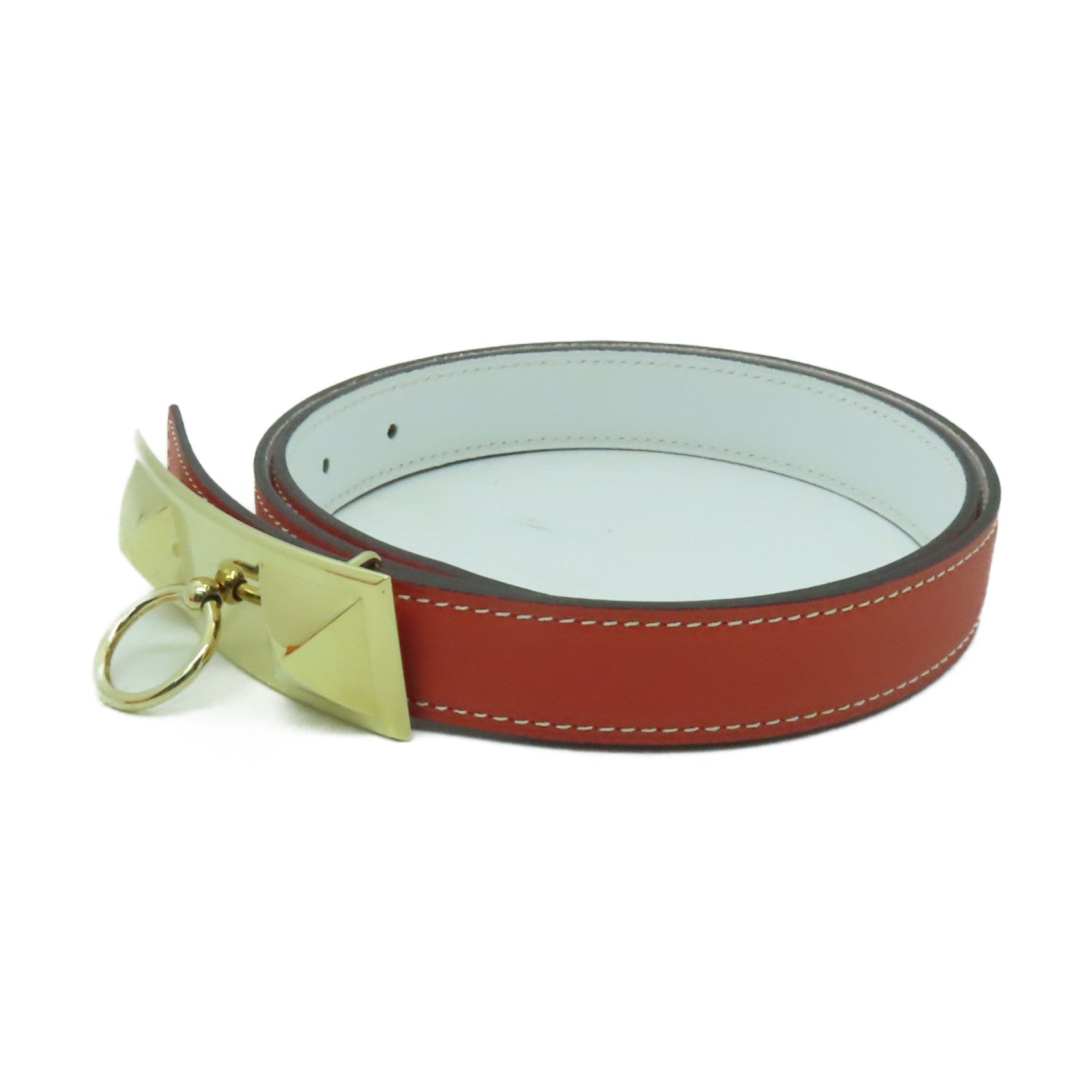 HERMES Swift皮革Belt 80cm金扣皮帶Rose Jaipur粉紅色