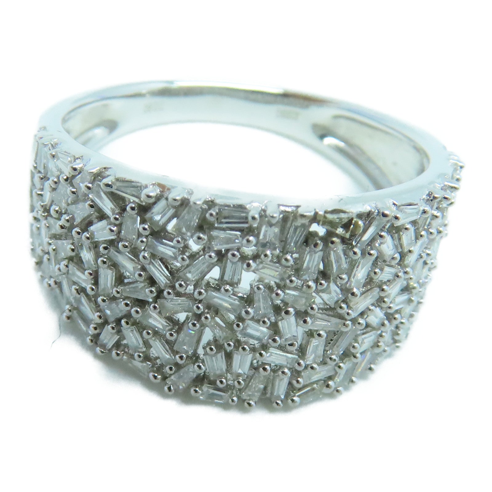 JEWELRY 18K White Gold Diamond Ring 0.60ct Diamond Ring US#7
