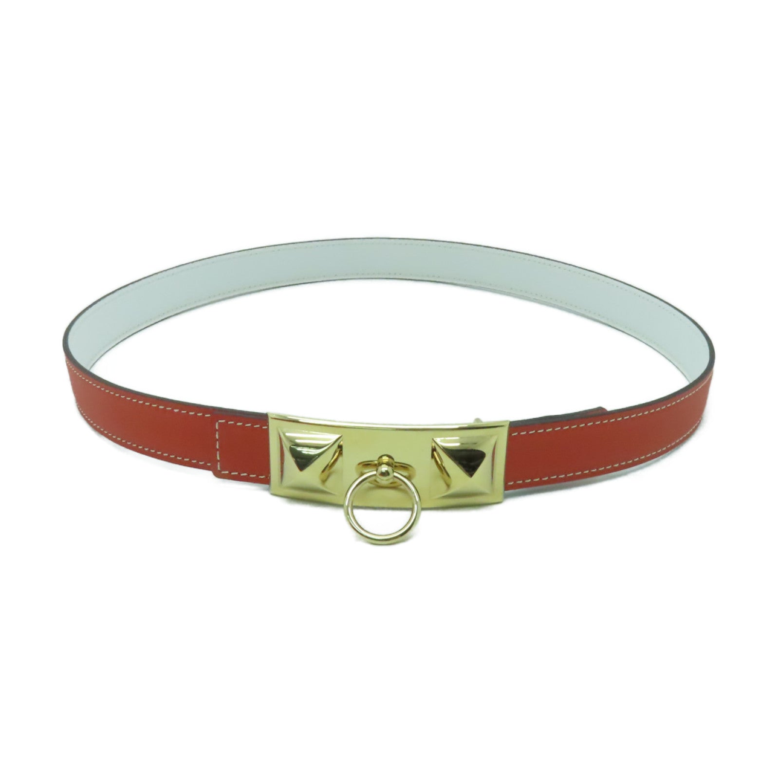 HERMES Swift皮革Belt 80cm金扣皮帶Rose Jaipur粉紅色