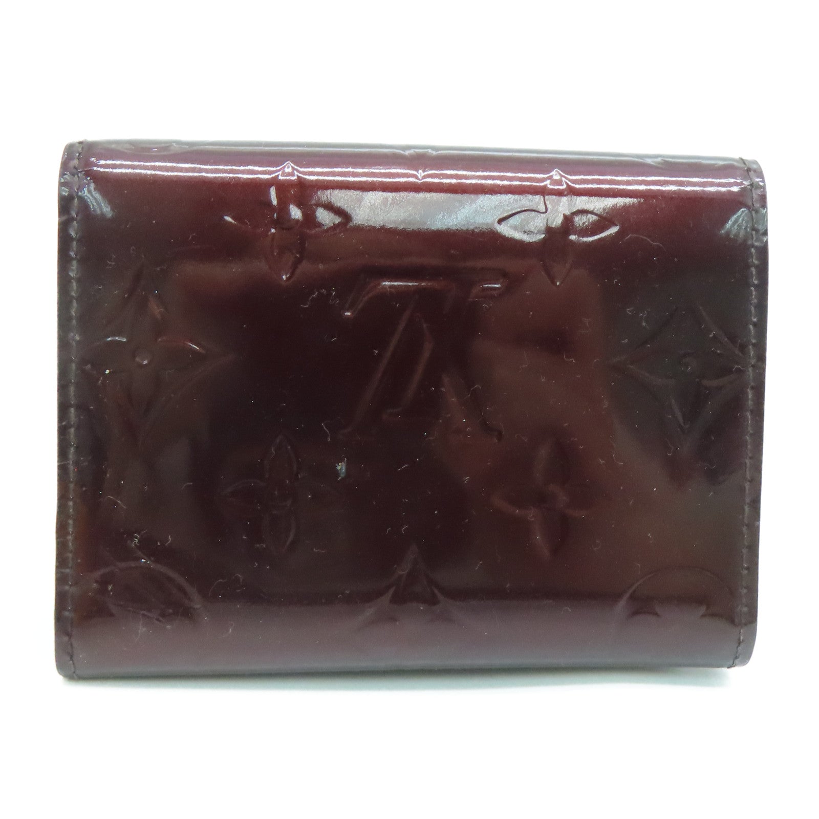 LOUIS VUITTON Monogram Vernis Card Case金扣卡片套红色