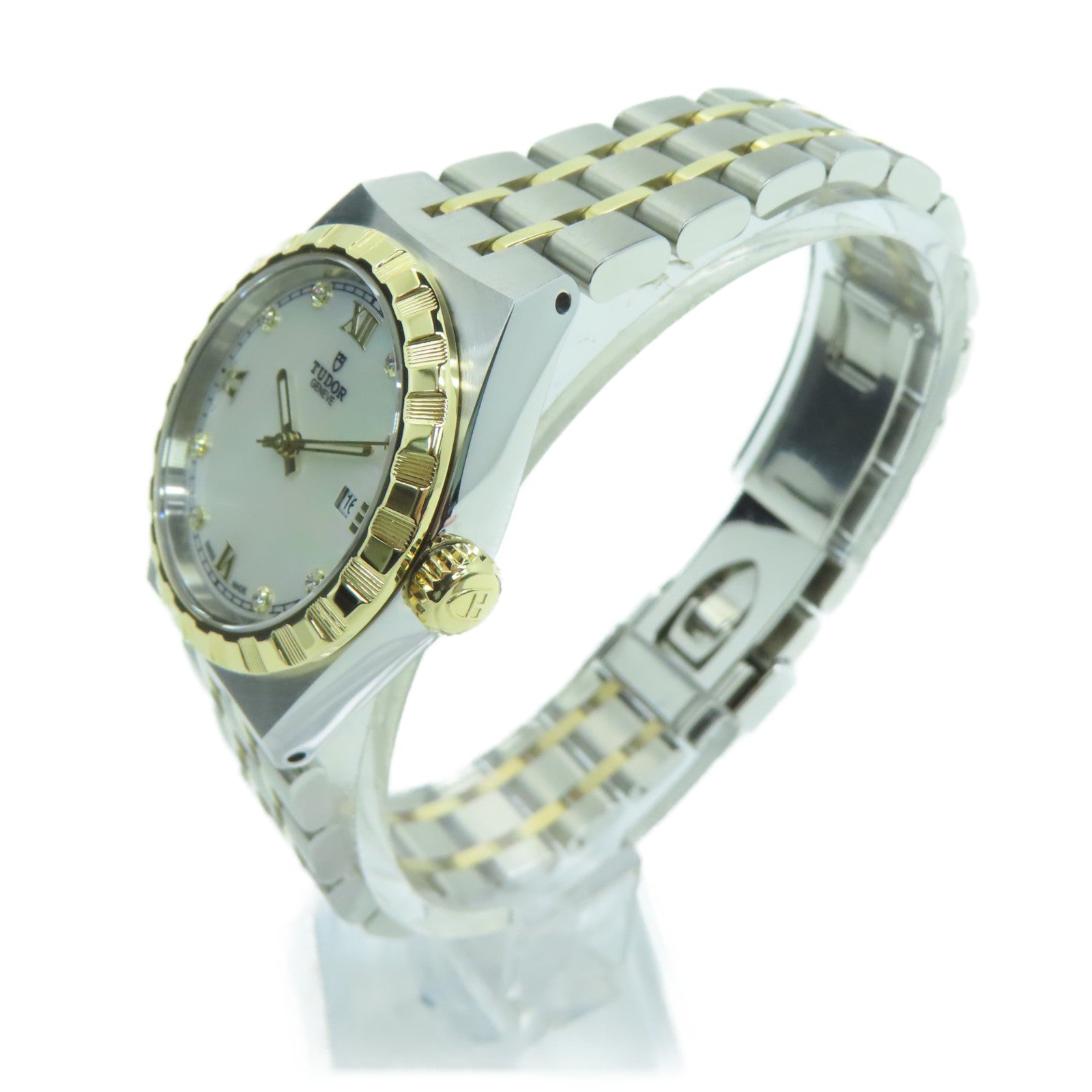 TUDOR Royal 28mm不锈钢钻石手表自动机芯白色