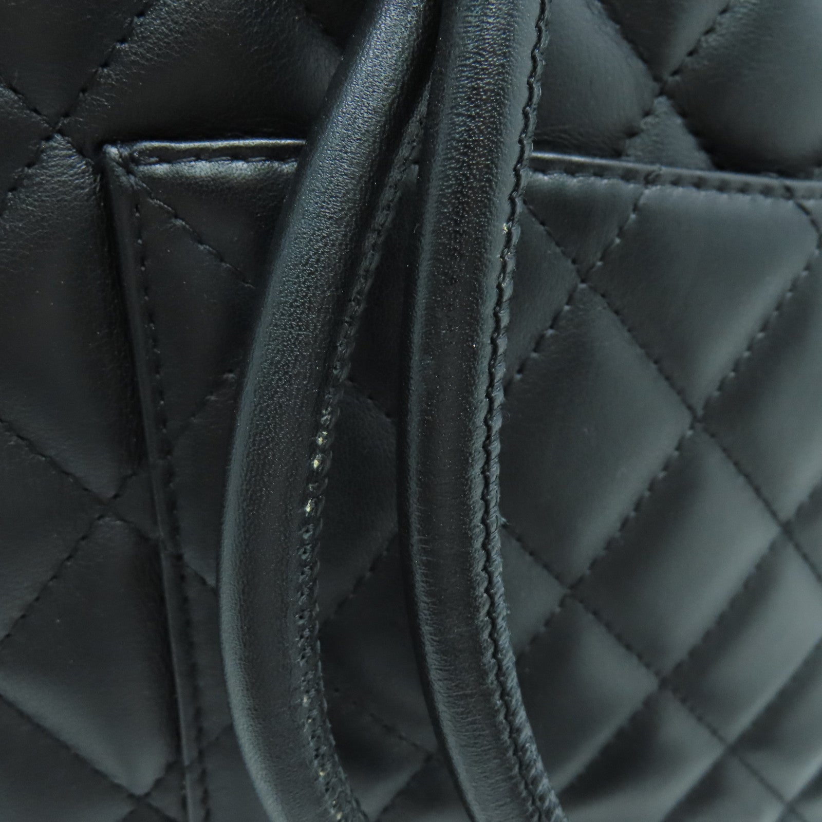 CHANEL 菱格牛皮皮革Cambon Line Tote Bag手挽袋/肩背袋黑色