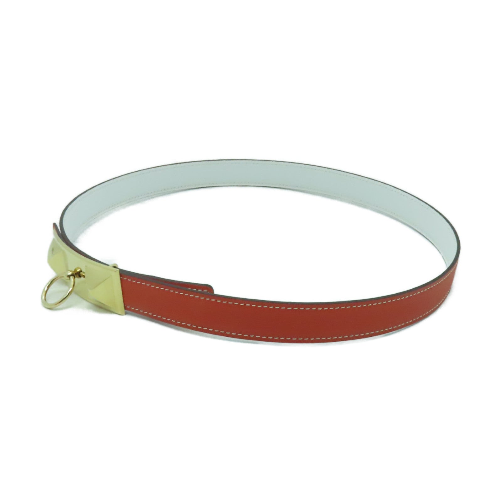HERMES Swift皮革Belt 80cm金扣皮帶Rose Jaipur粉紅色