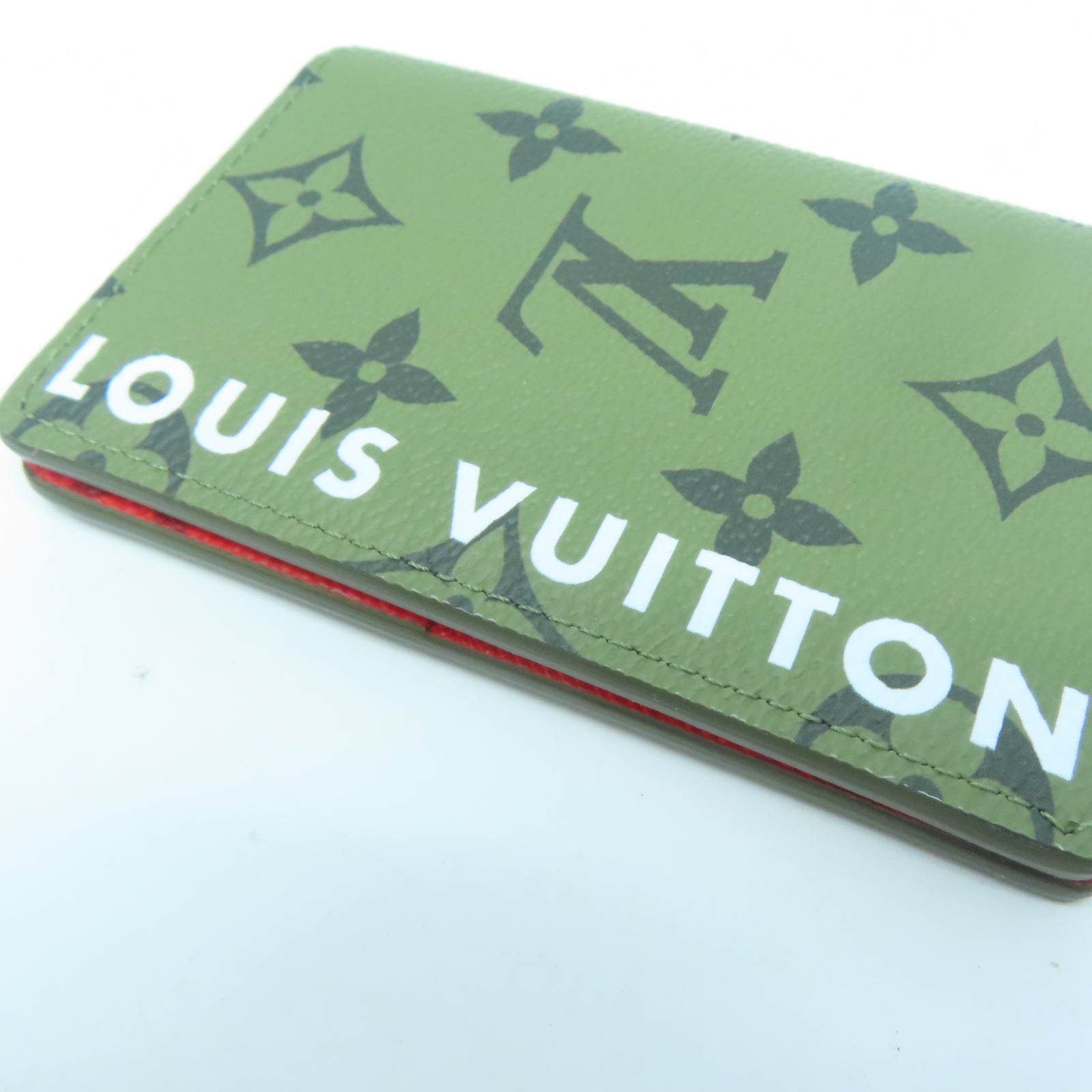 LOUIS VUITTON Monogram Pocket Organizer卡片套綠色/紅色